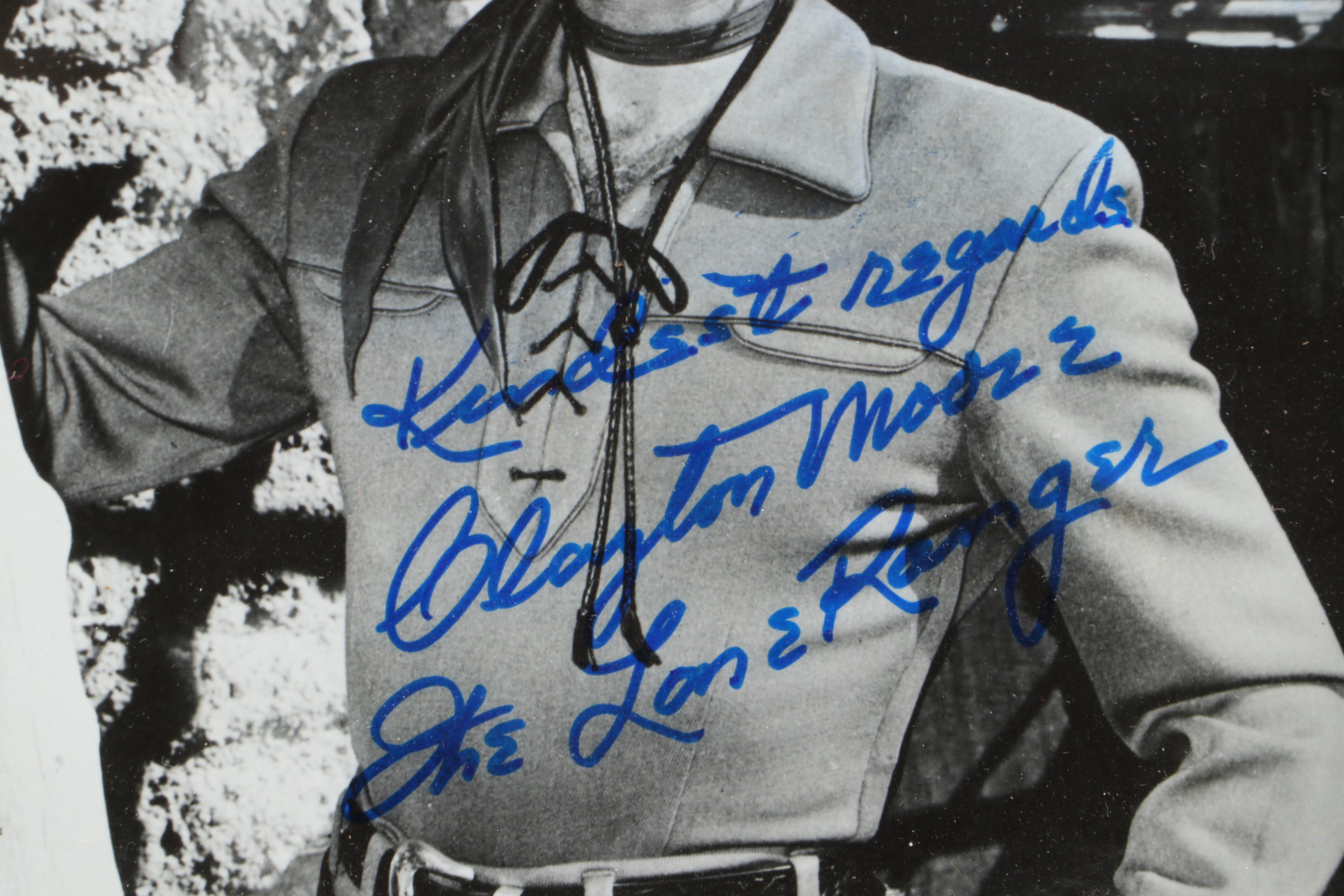 Clayton Moore Signed "The Lone Ranger" Framed Print