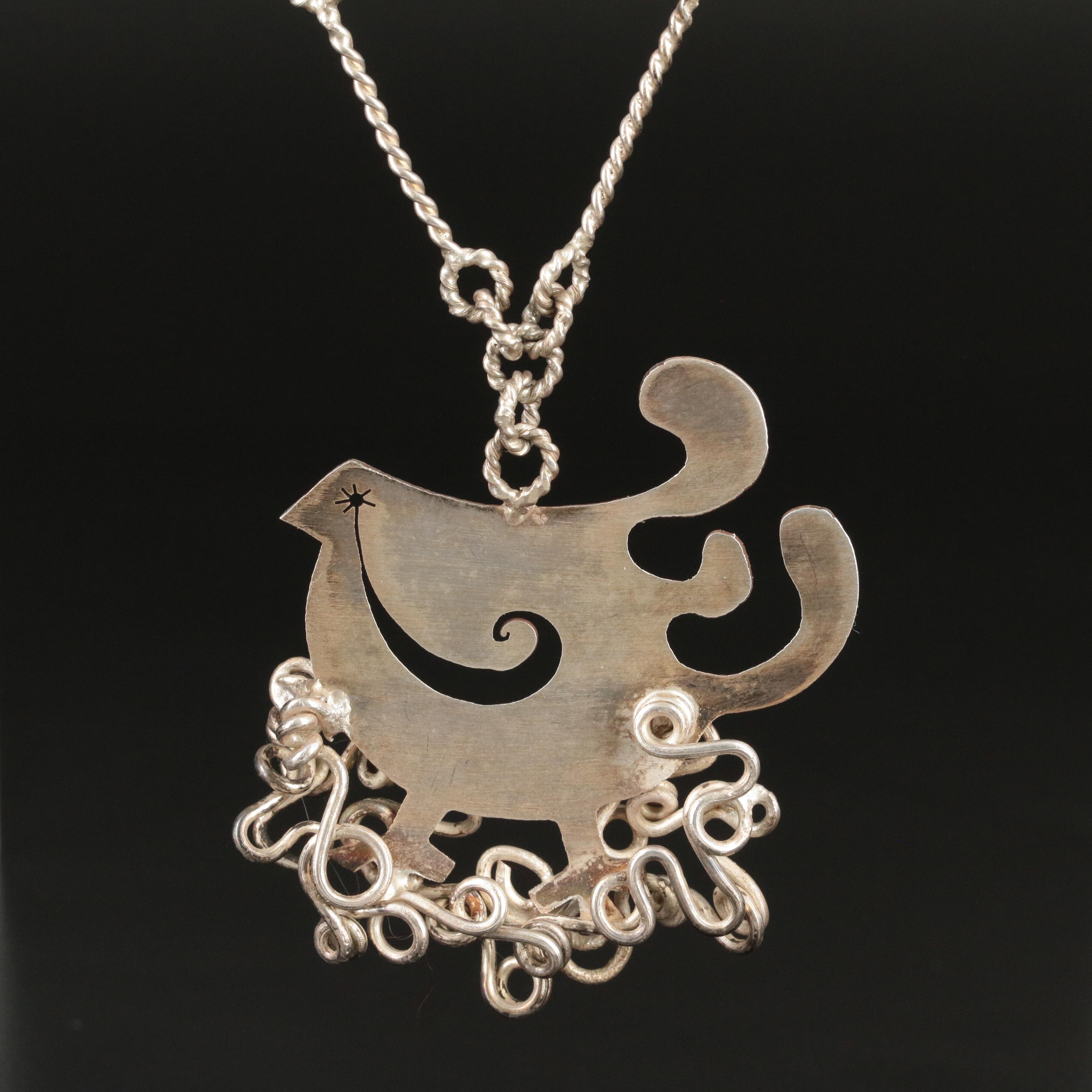 Mexican Sterling Bird Necklace