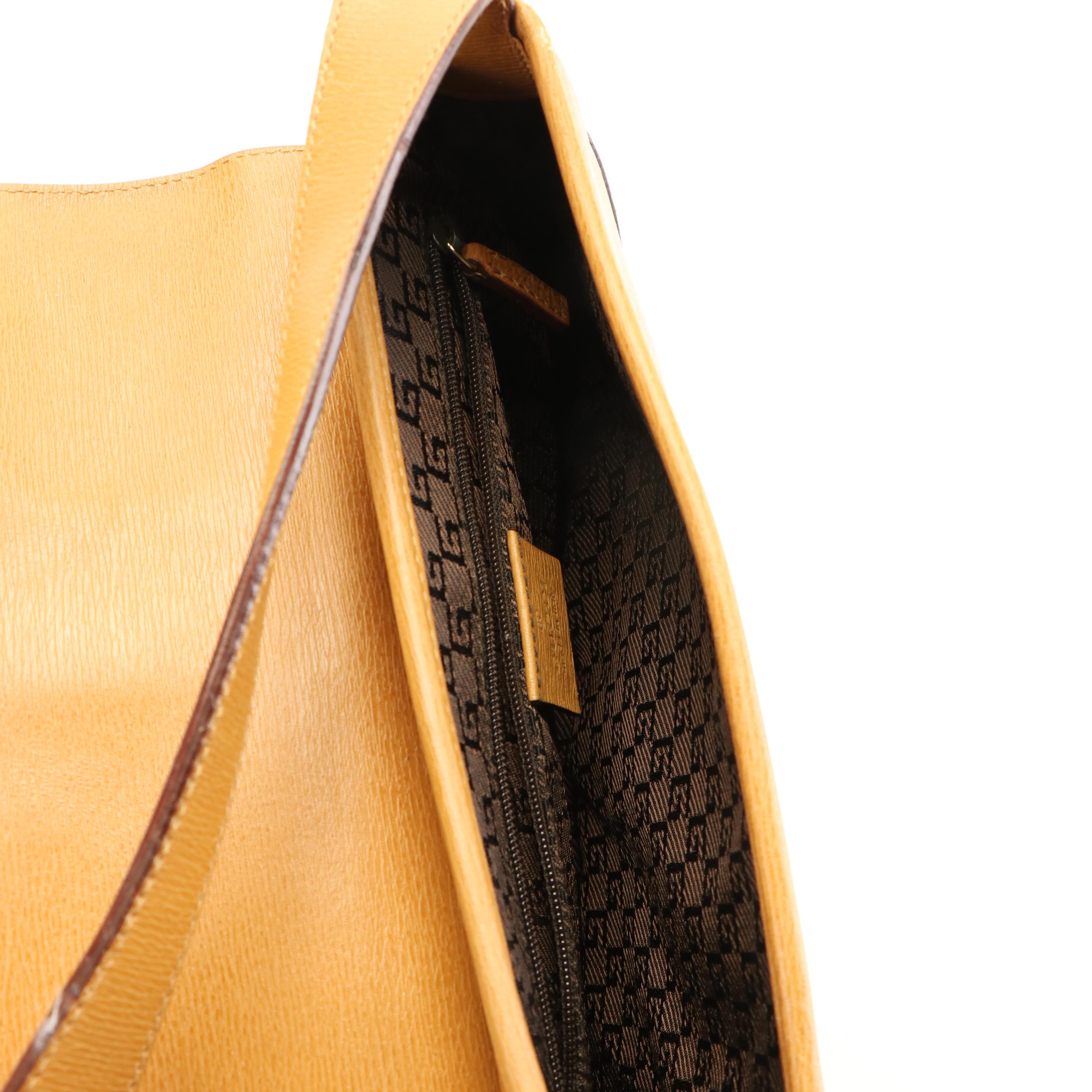 Gucci Deep Tan Leather Shoulder Bag