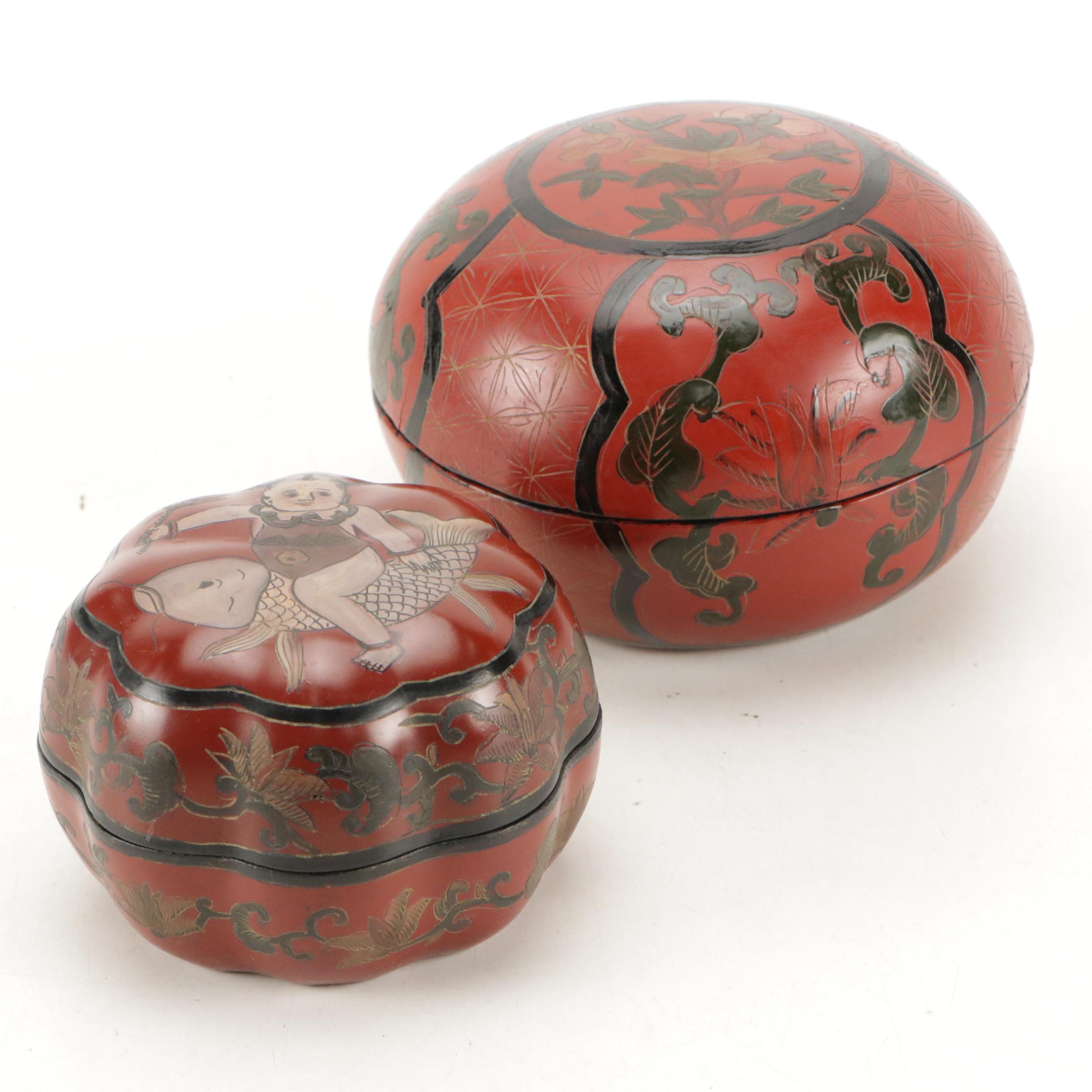 East Asian Lacquered and Hand-Painted Boxes