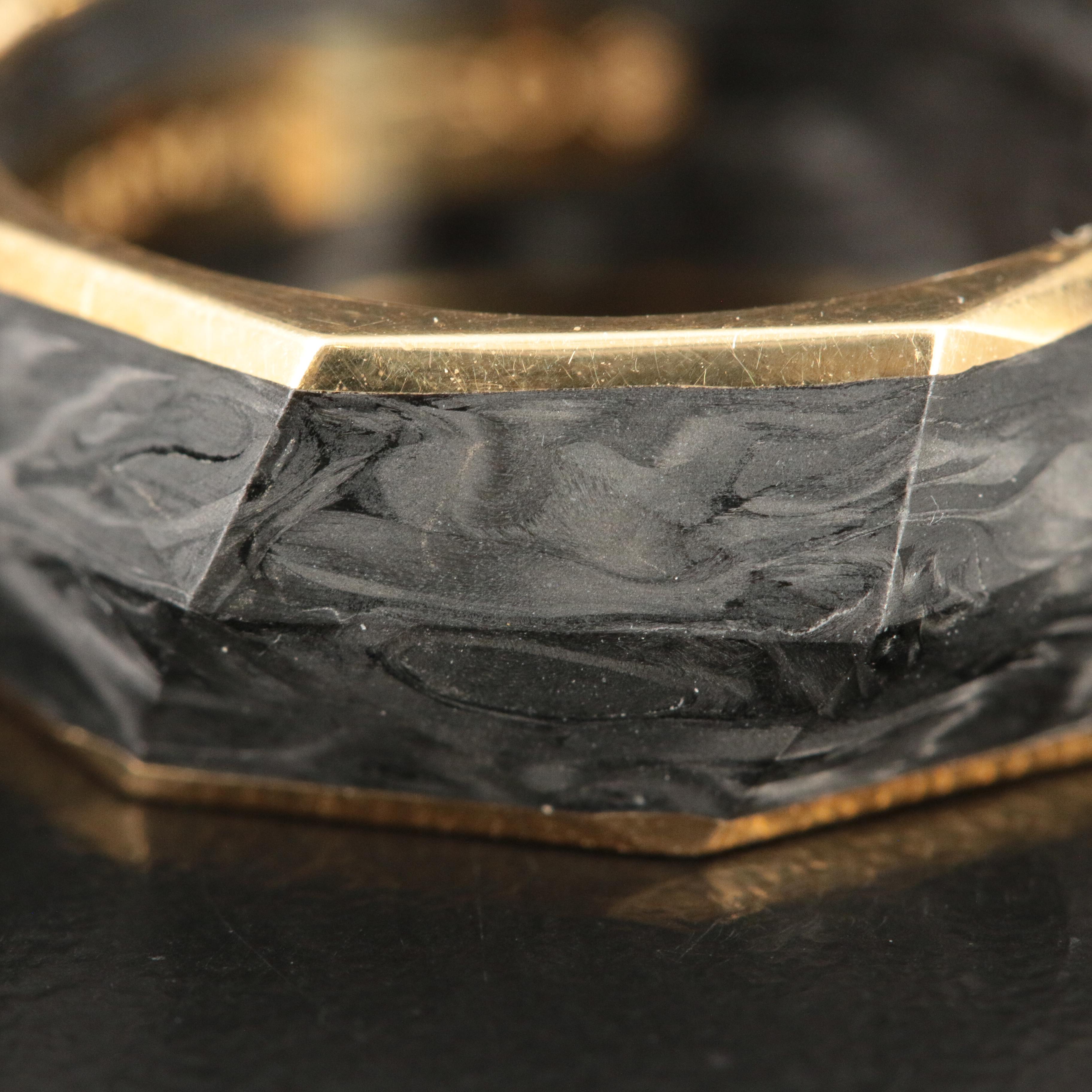 David Yurman 18K Forged Carbon Torqued Faceted Band