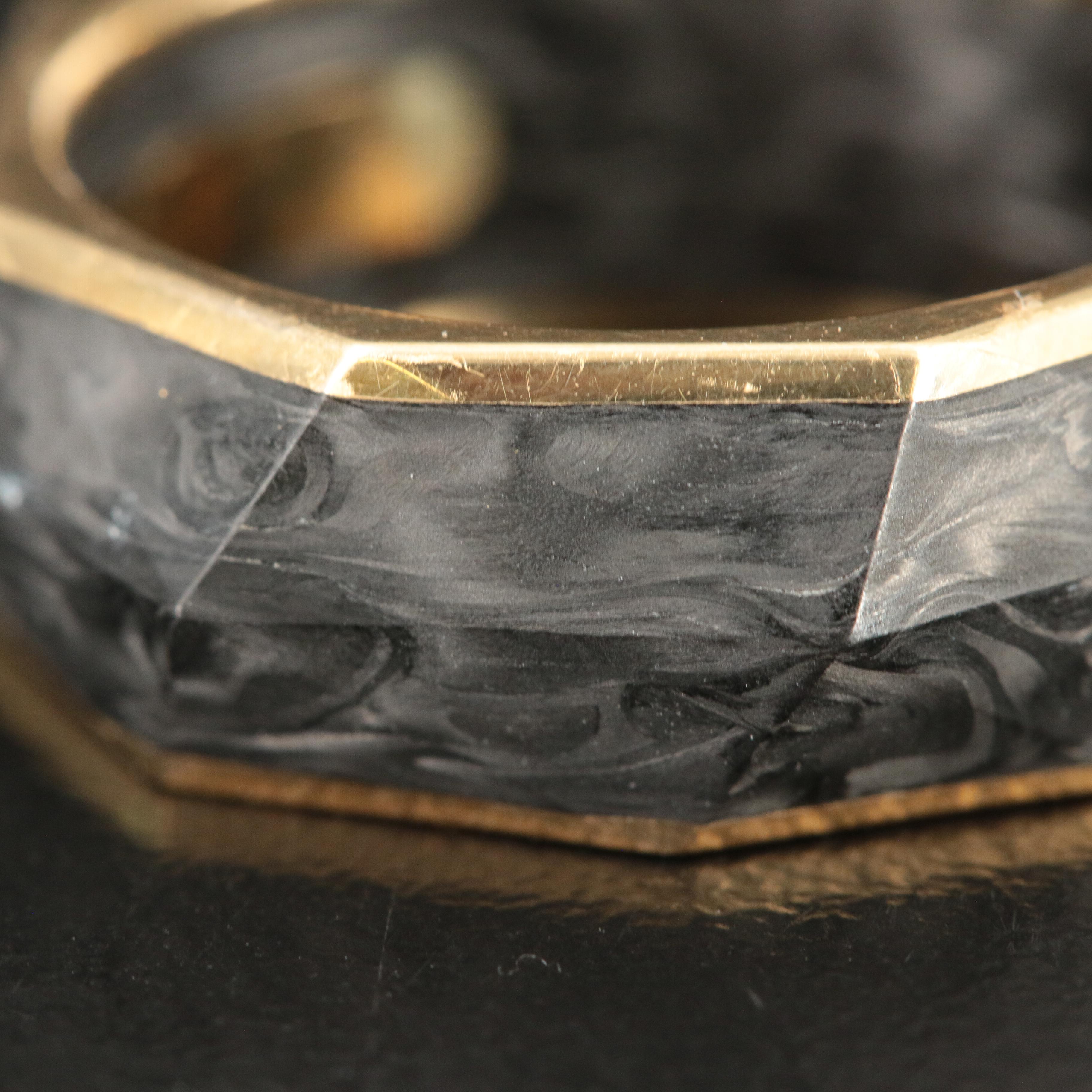 David Yurman 18K Forged Carbon Torqued Faceted Band