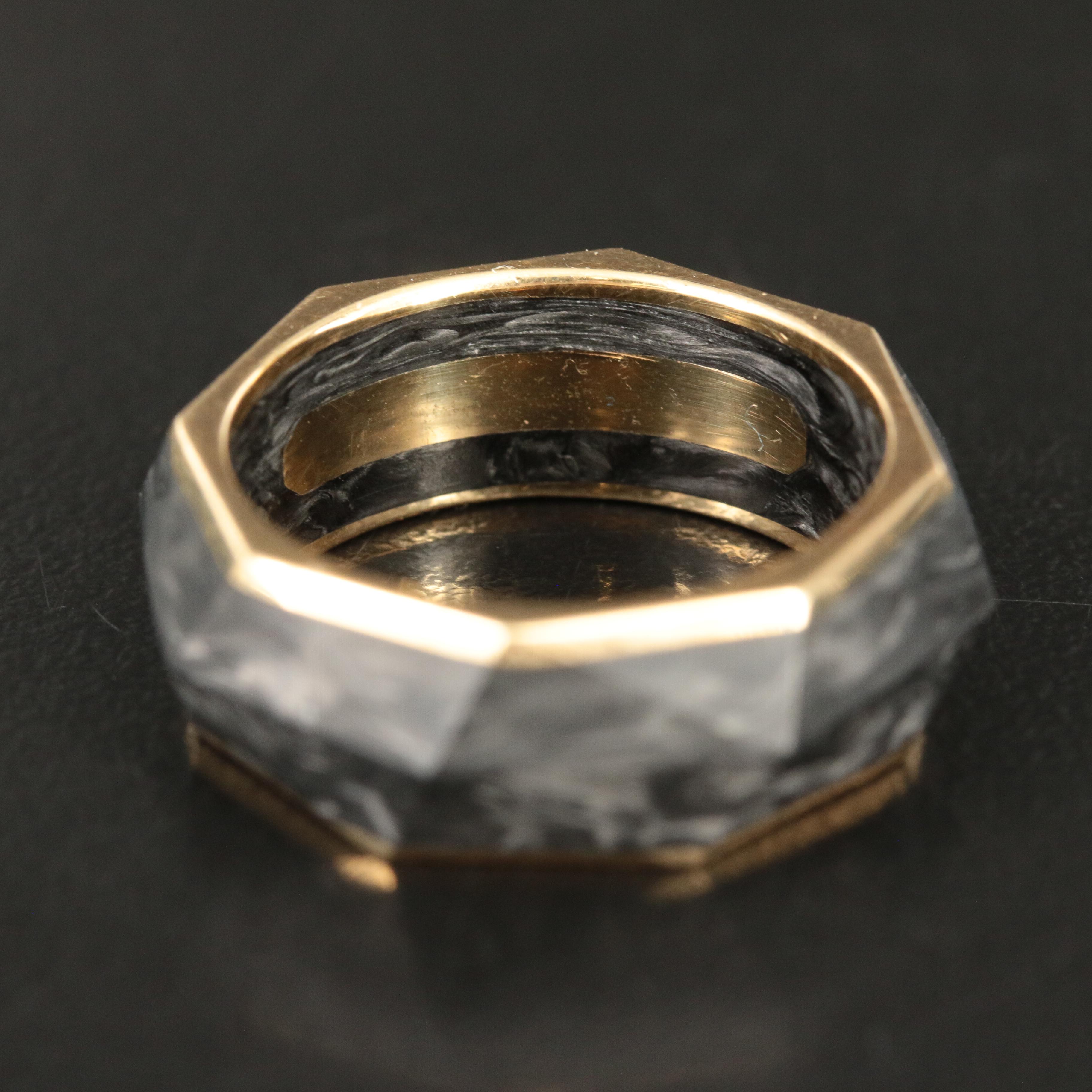 David Yurman 18K Forged Carbon Torqued Faceted Band