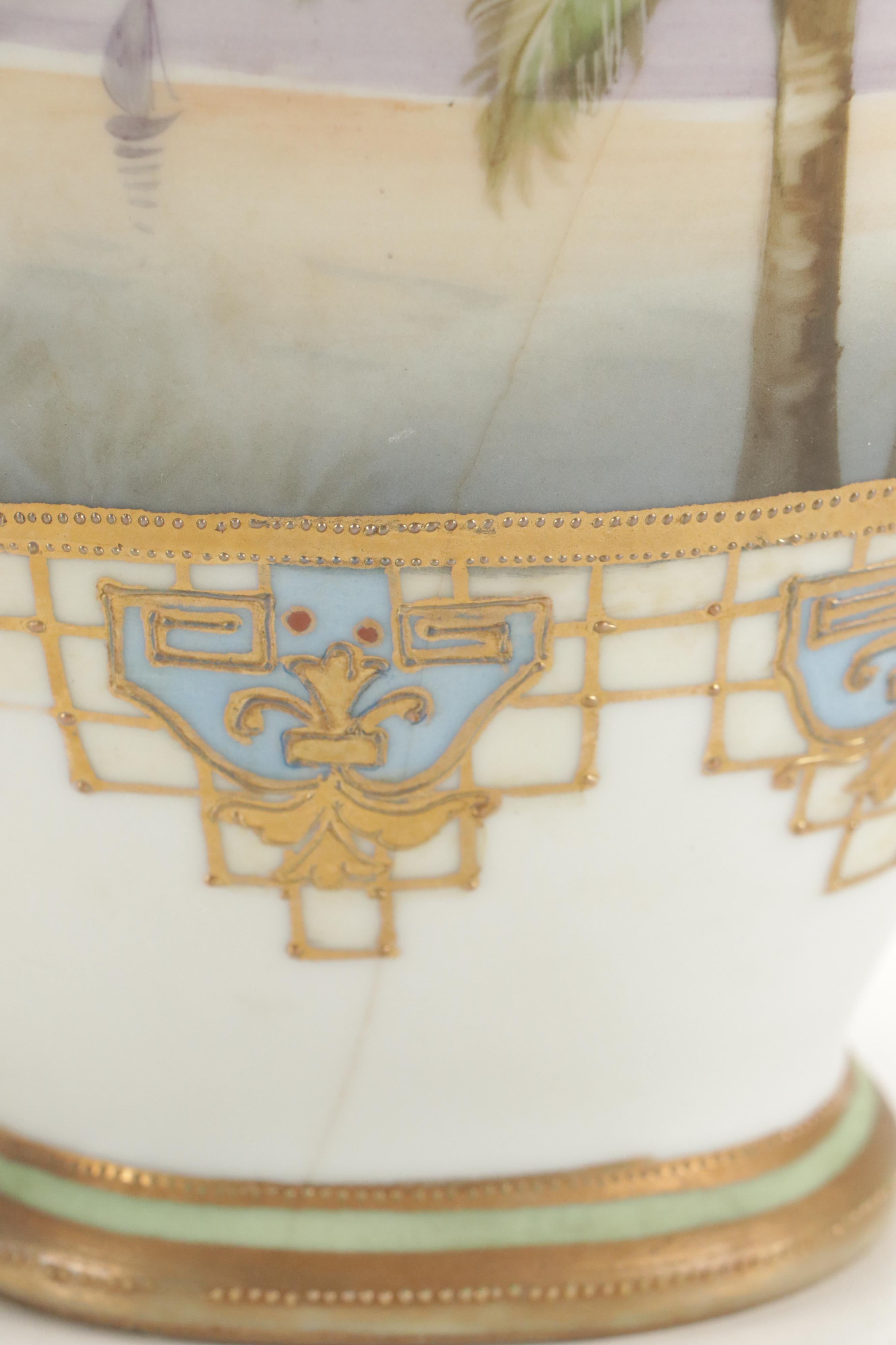 Pair of Morimura Bros Hand-Painted Nippon Porcelain Vases