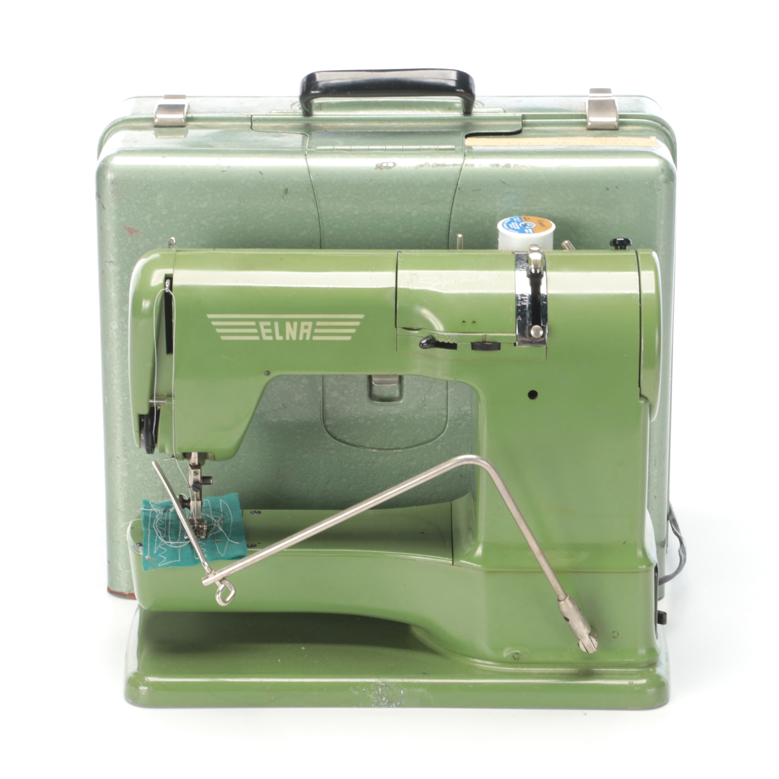 Elna "Supermatic" Electric Sewing Machine with Case