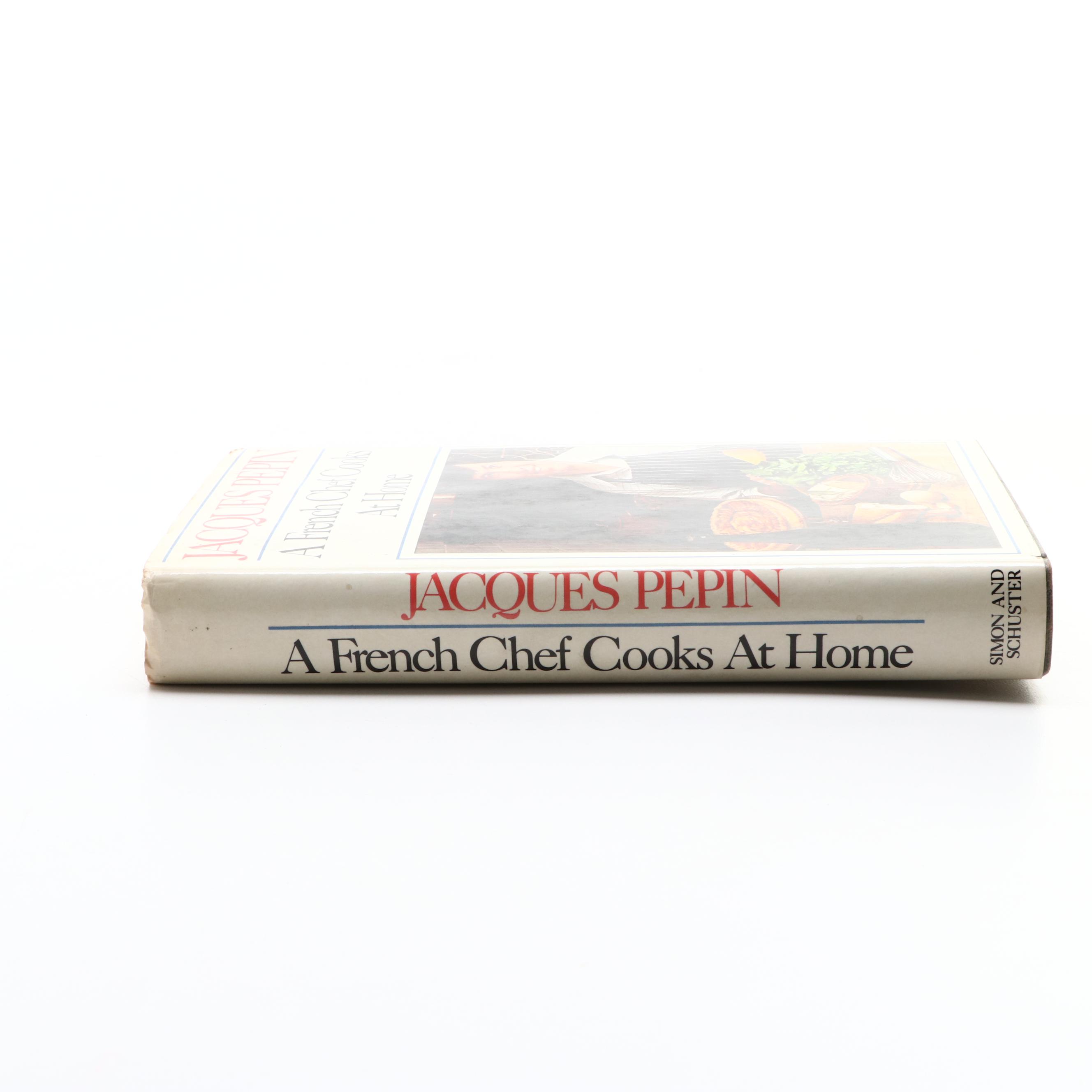 Signed First Edition "A French Chef Cooks at Home" by Jacques Pépin, 1975