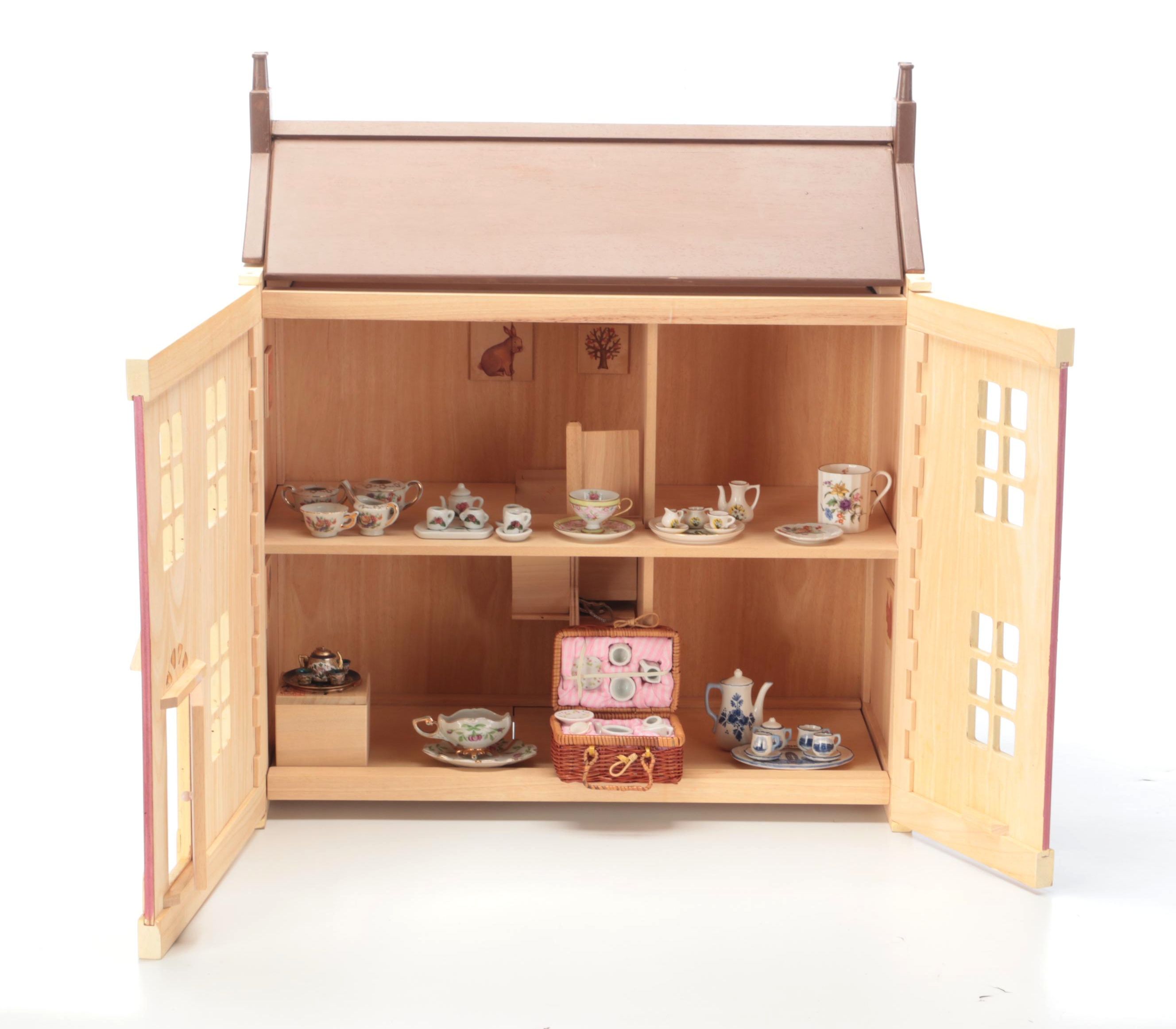 Wooden Doll House with Accessories
