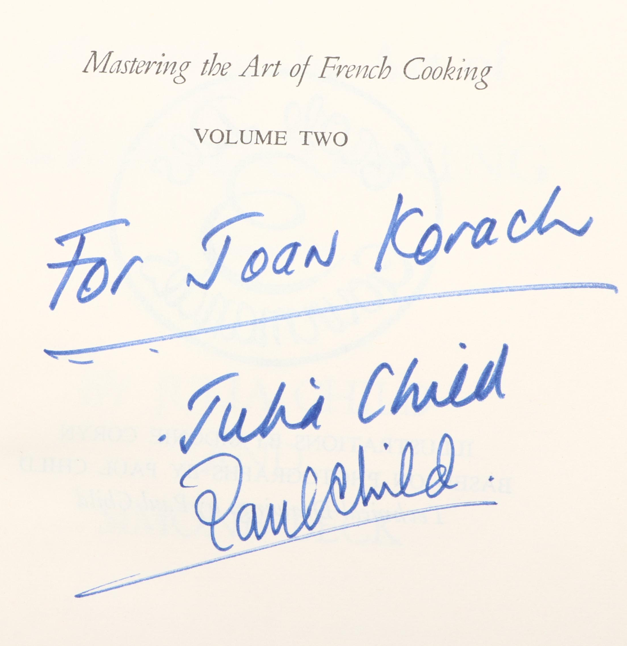 Double Signed "Mastering the Art of French Cooking" Vol. II by Child and Beck