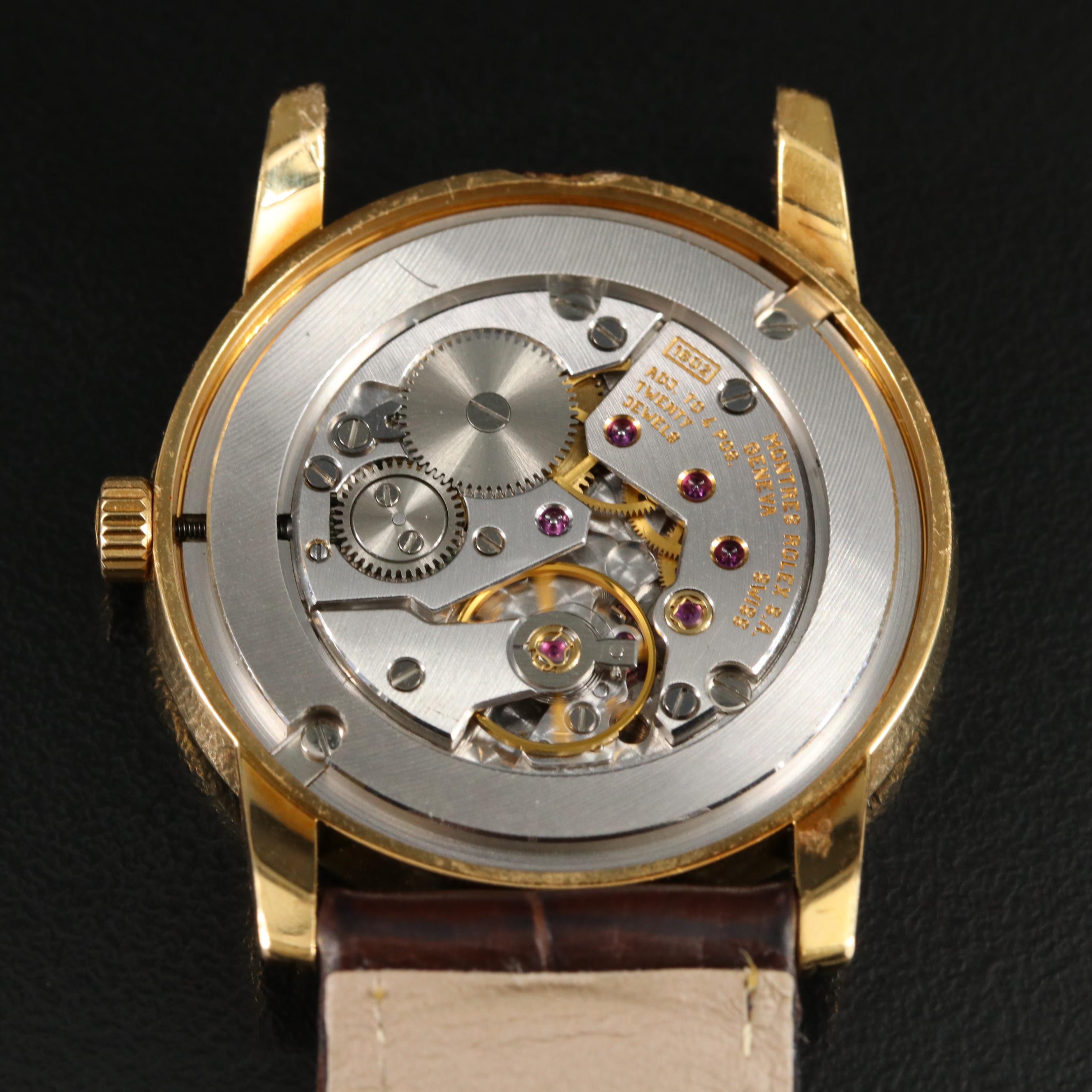 2000s 18K Rolex Cellini Classic with Slate Roman Dial