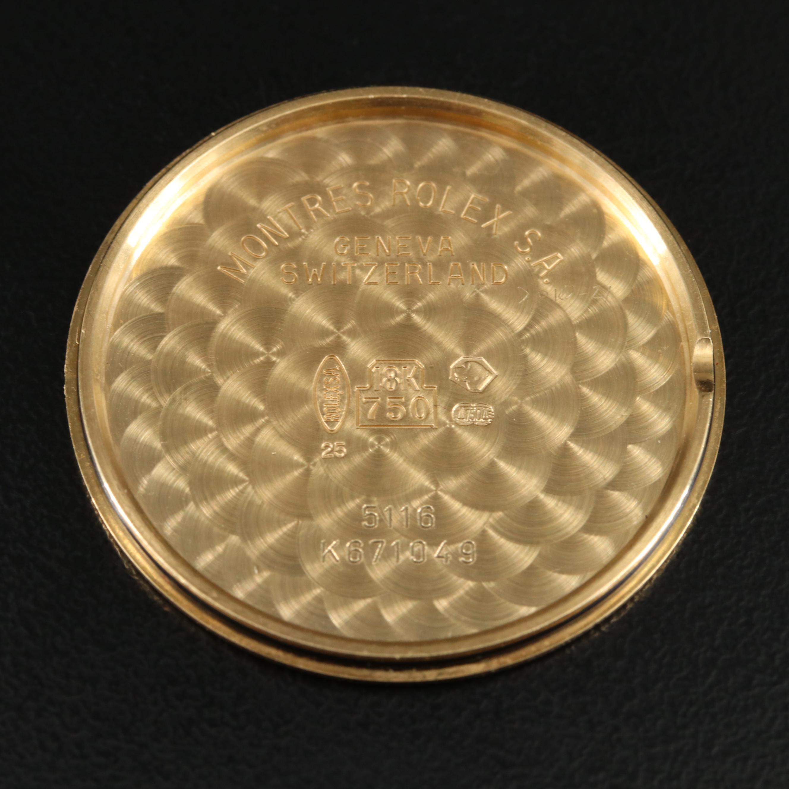 2000s 18K Rolex Cellini Classic with Slate Roman Dial