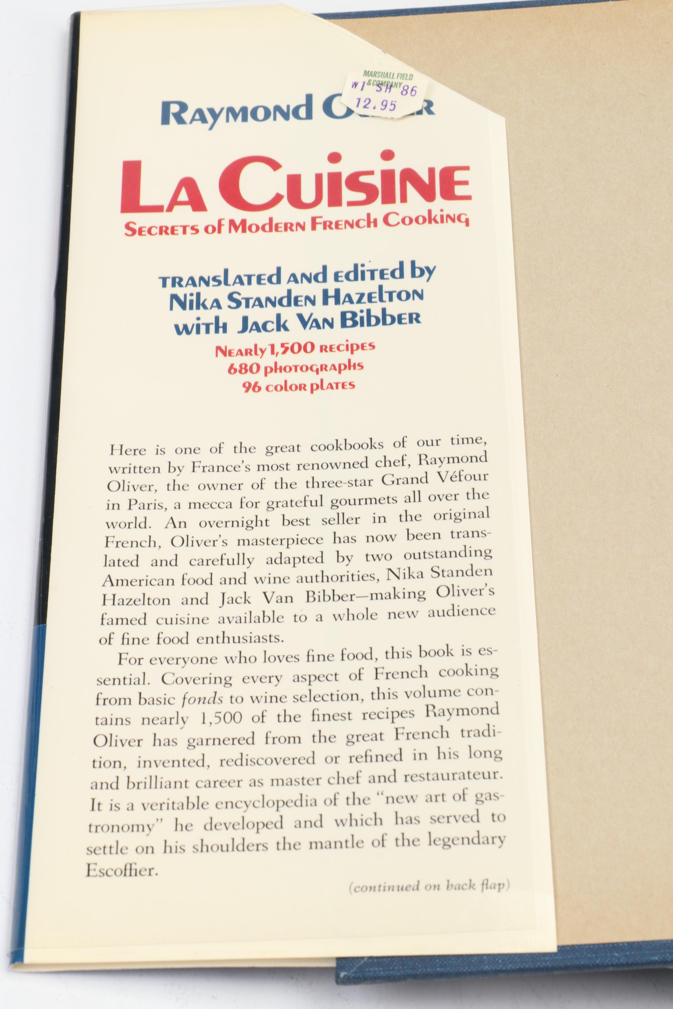 Signed "La Cuisine: Secrets of Modern French Cooking" by Raymond Oliver, 1969