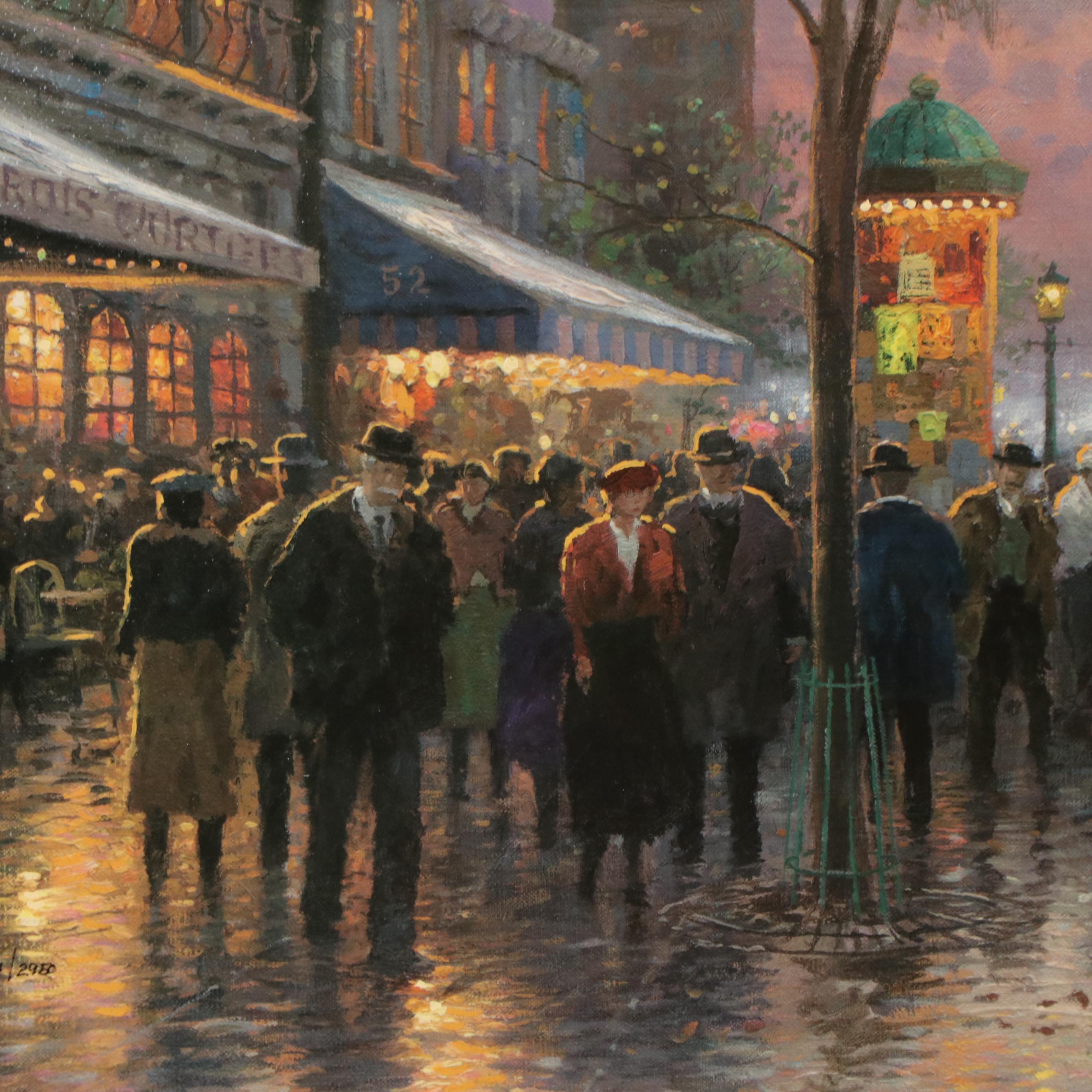 Thomas Kinkade Giclée Print on Canvas "Boulevard Lights, Paris"