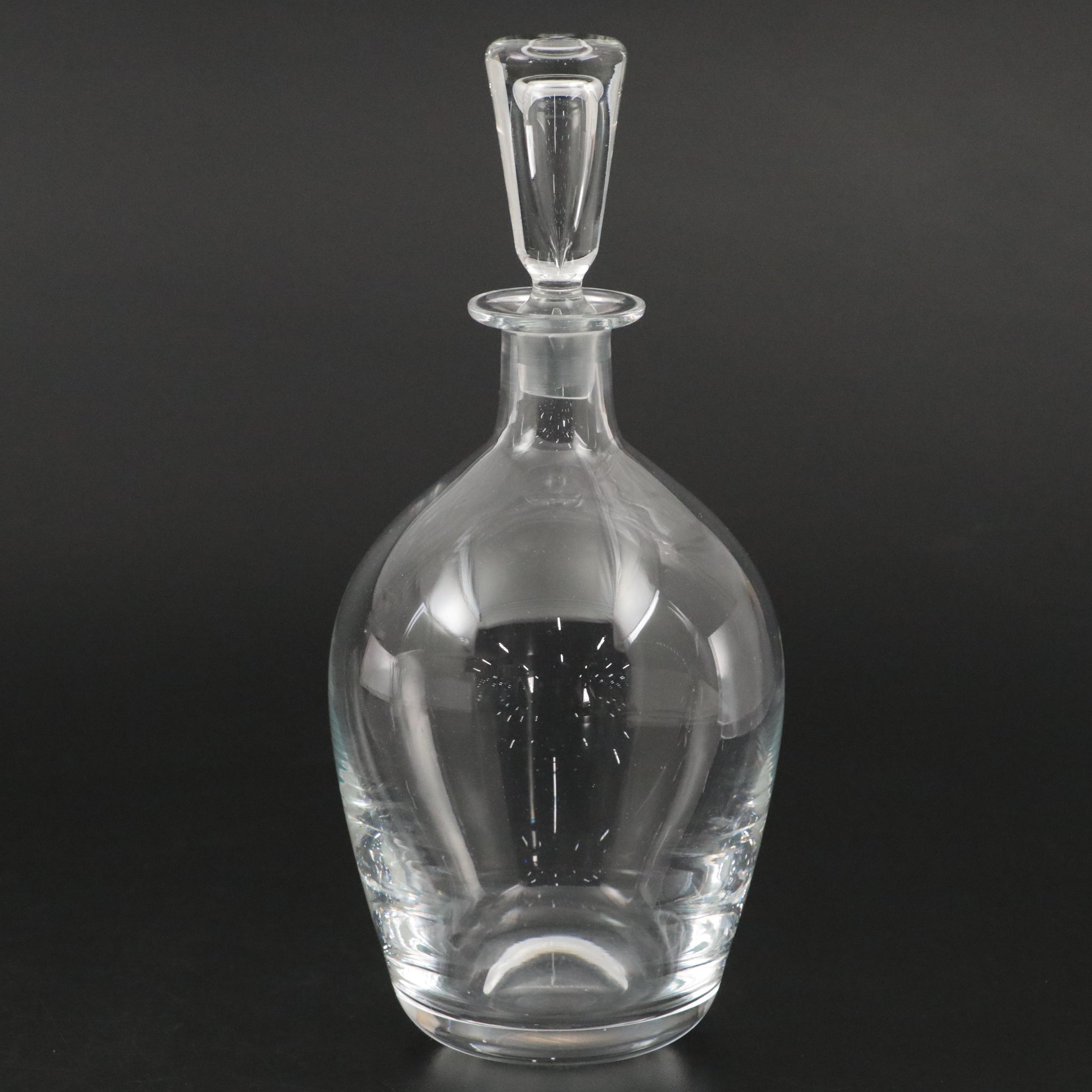 Tiffany & Co. Crystal Decanter and Orrefors "Belle" Crystal Vase