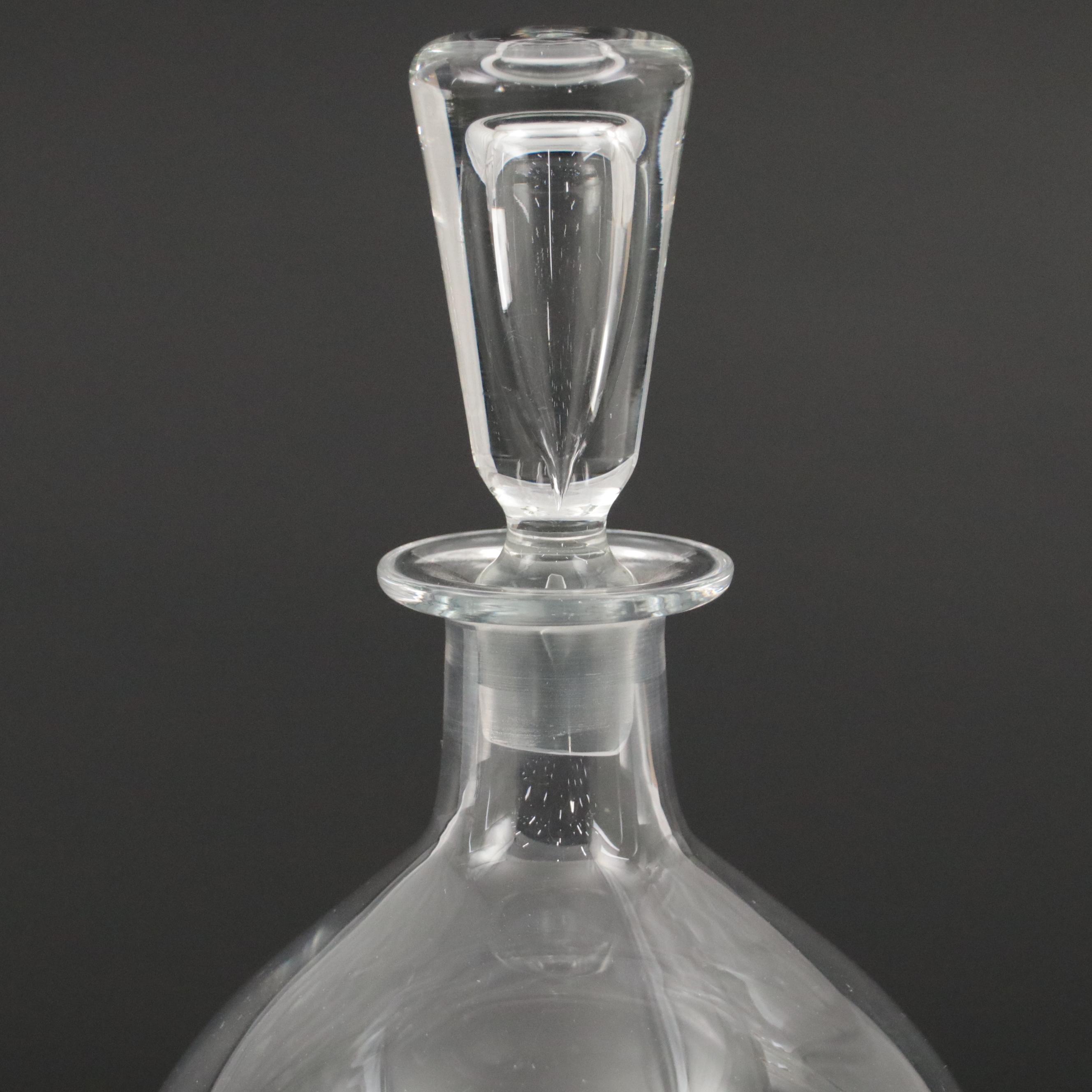 Tiffany & Co. Crystal Decanter and Orrefors "Belle" Crystal Vase