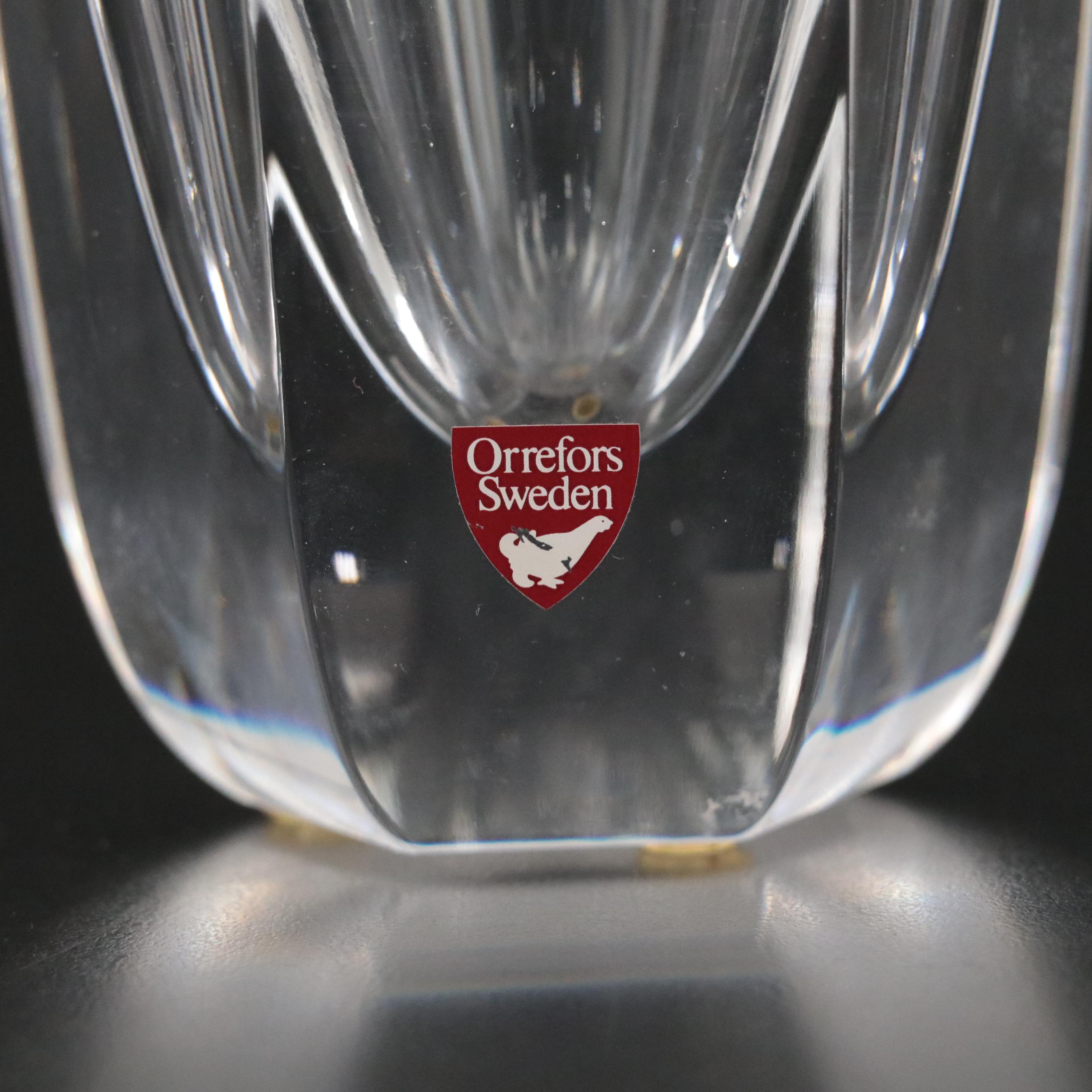 Tiffany & Co. Crystal Decanter and Orrefors "Belle" Crystal Vase