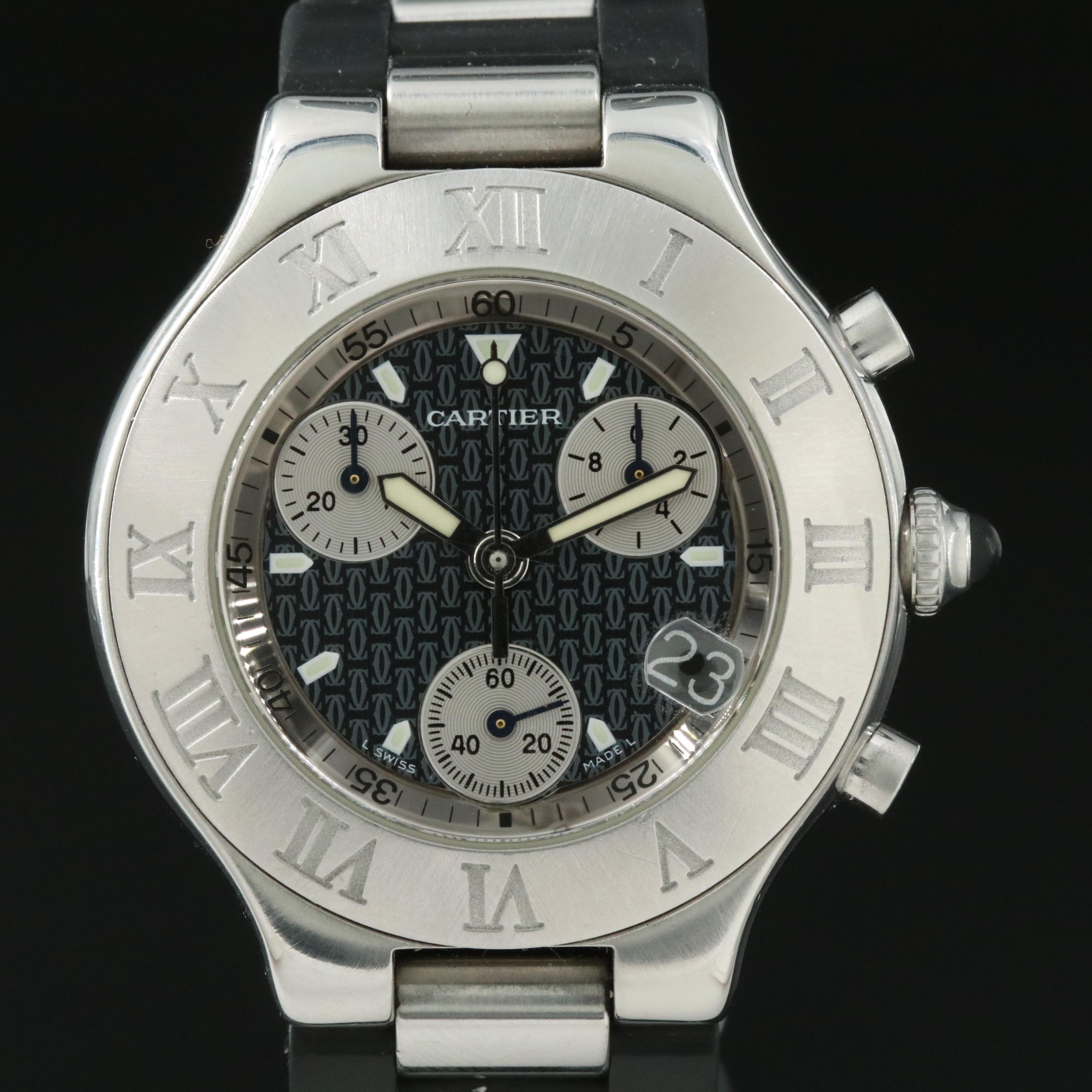 Cartier Chronoscaph 21 Stainless Steel Watch