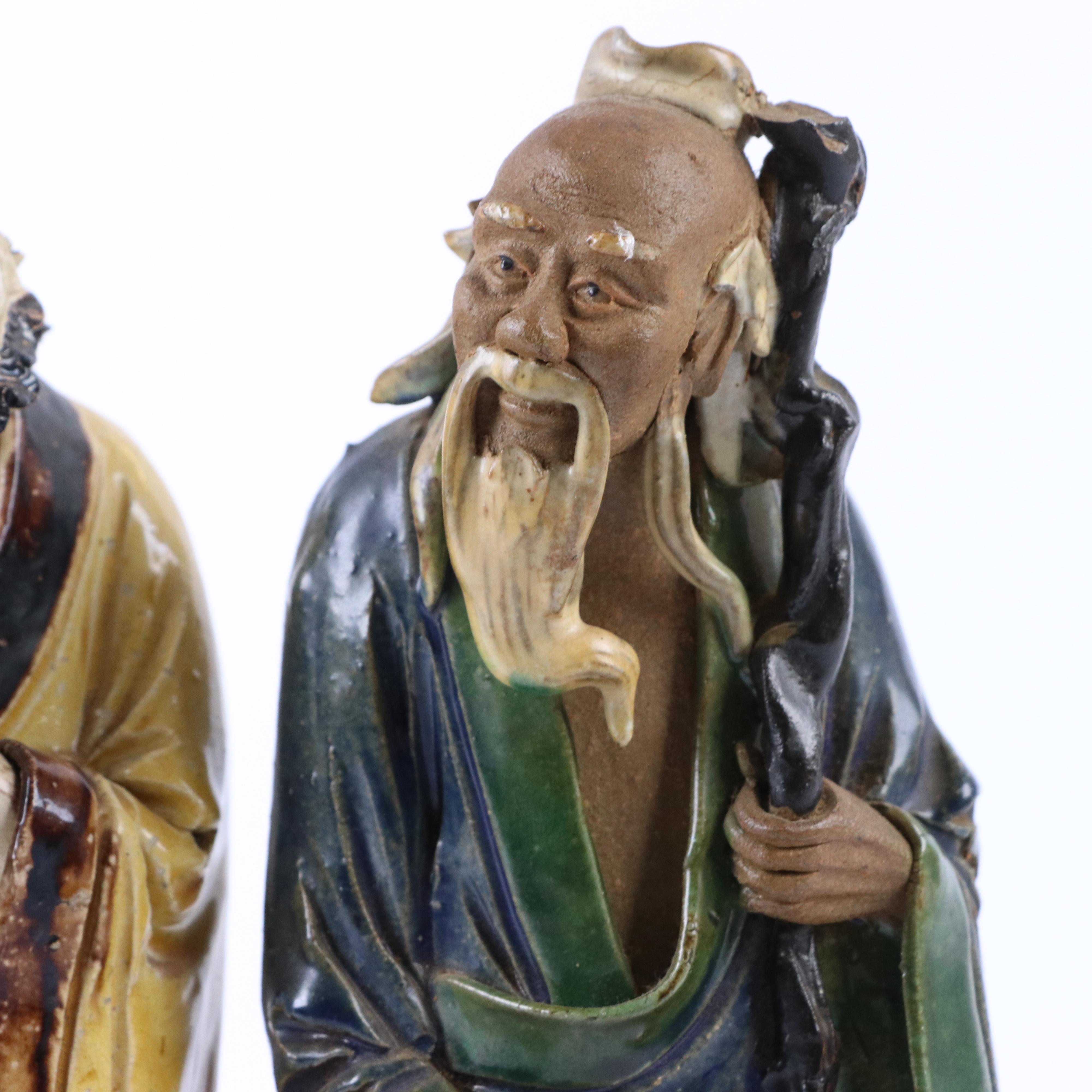 Chinese Shiwan Ware Pottery Figures