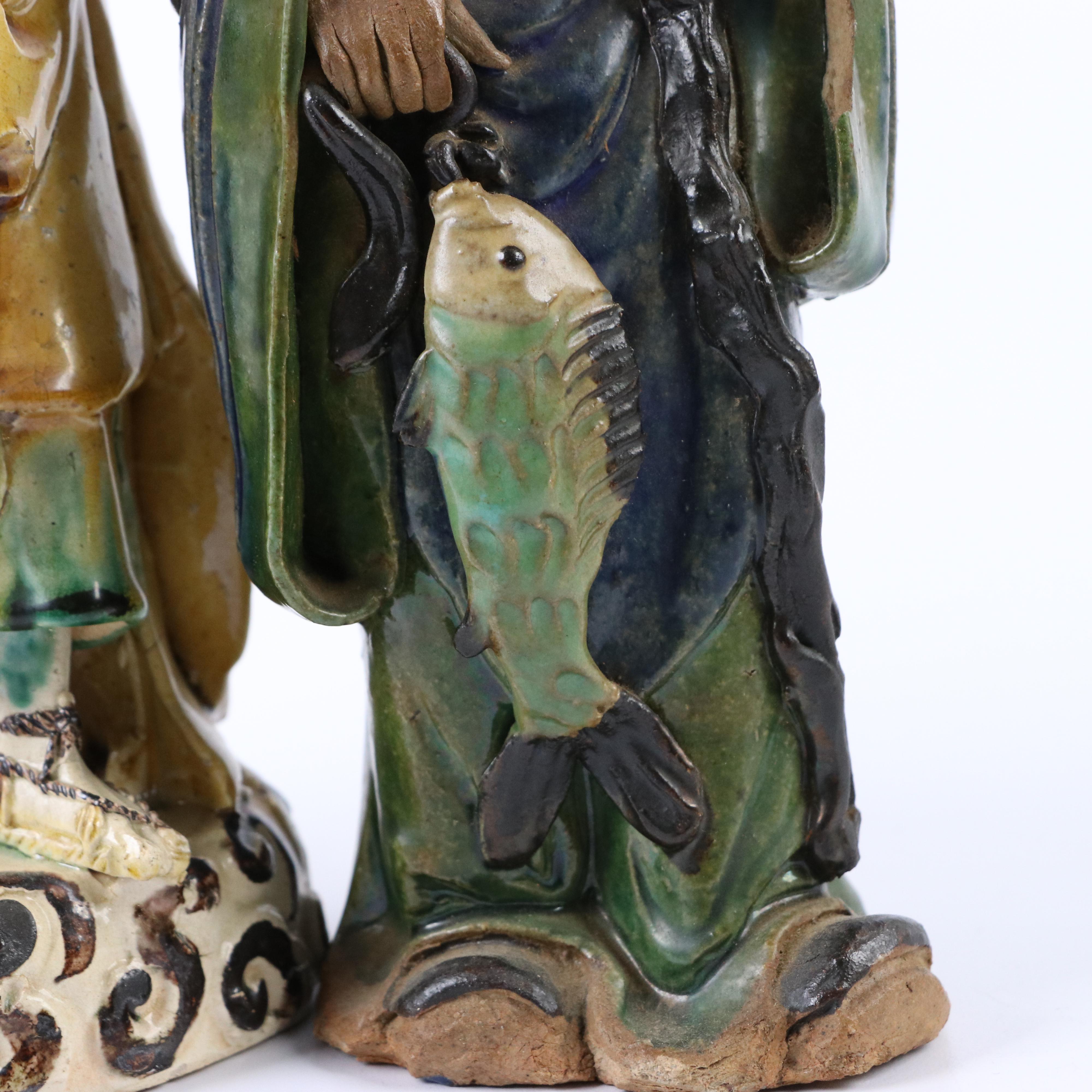 Chinese Shiwan Ware Pottery Figures