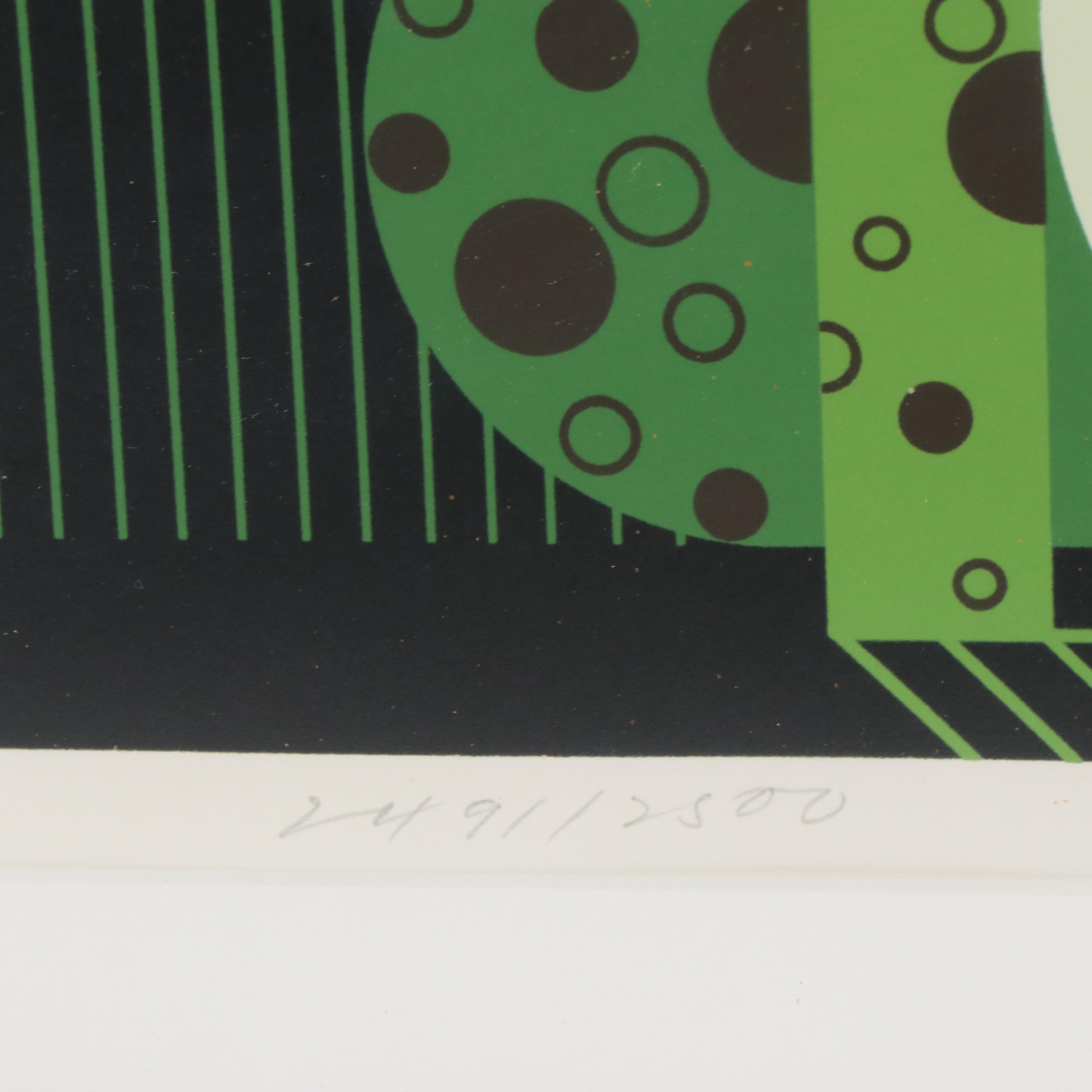 Charley Harper Serigraph "Frog Eats Frog"