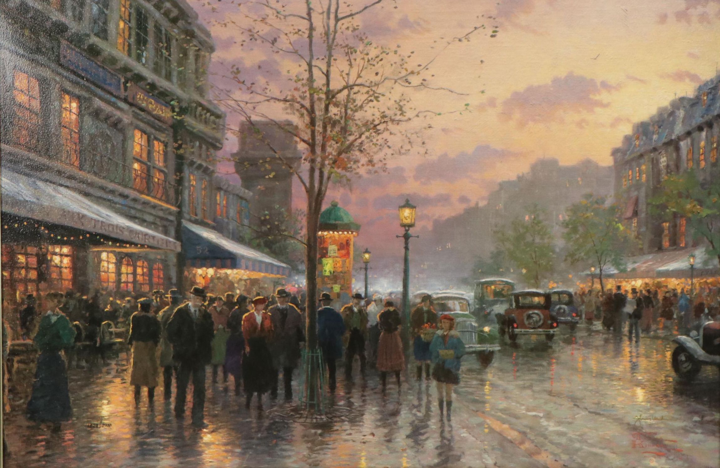 Thomas Kinkade Giclée Print on Canvas "Boulevard Lights, Paris"