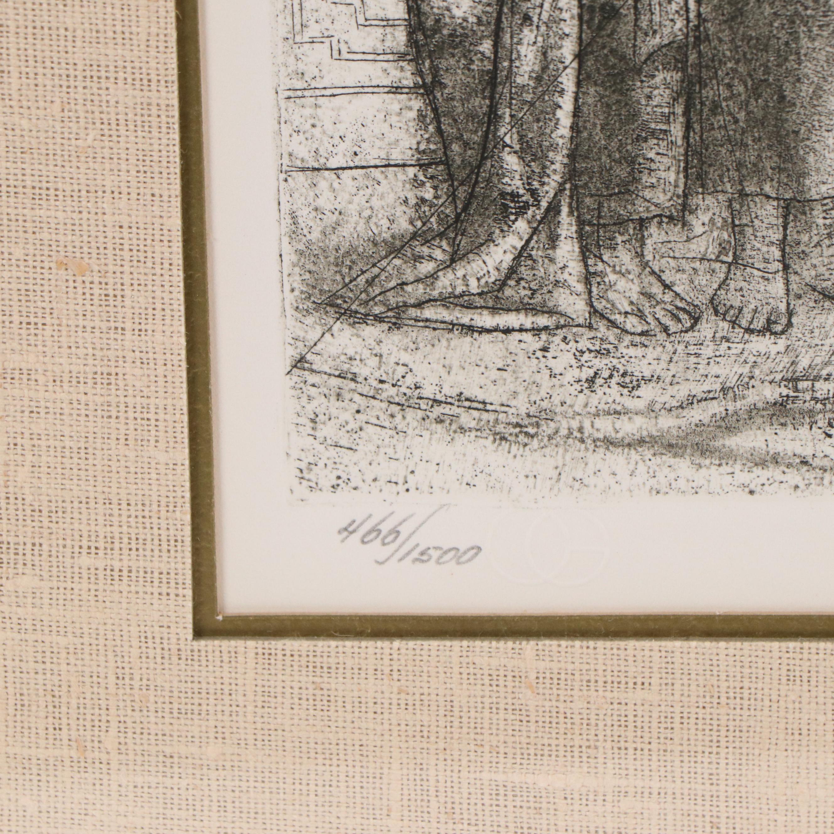 Pablo Picasso Restrike Etching "The Three Graces"