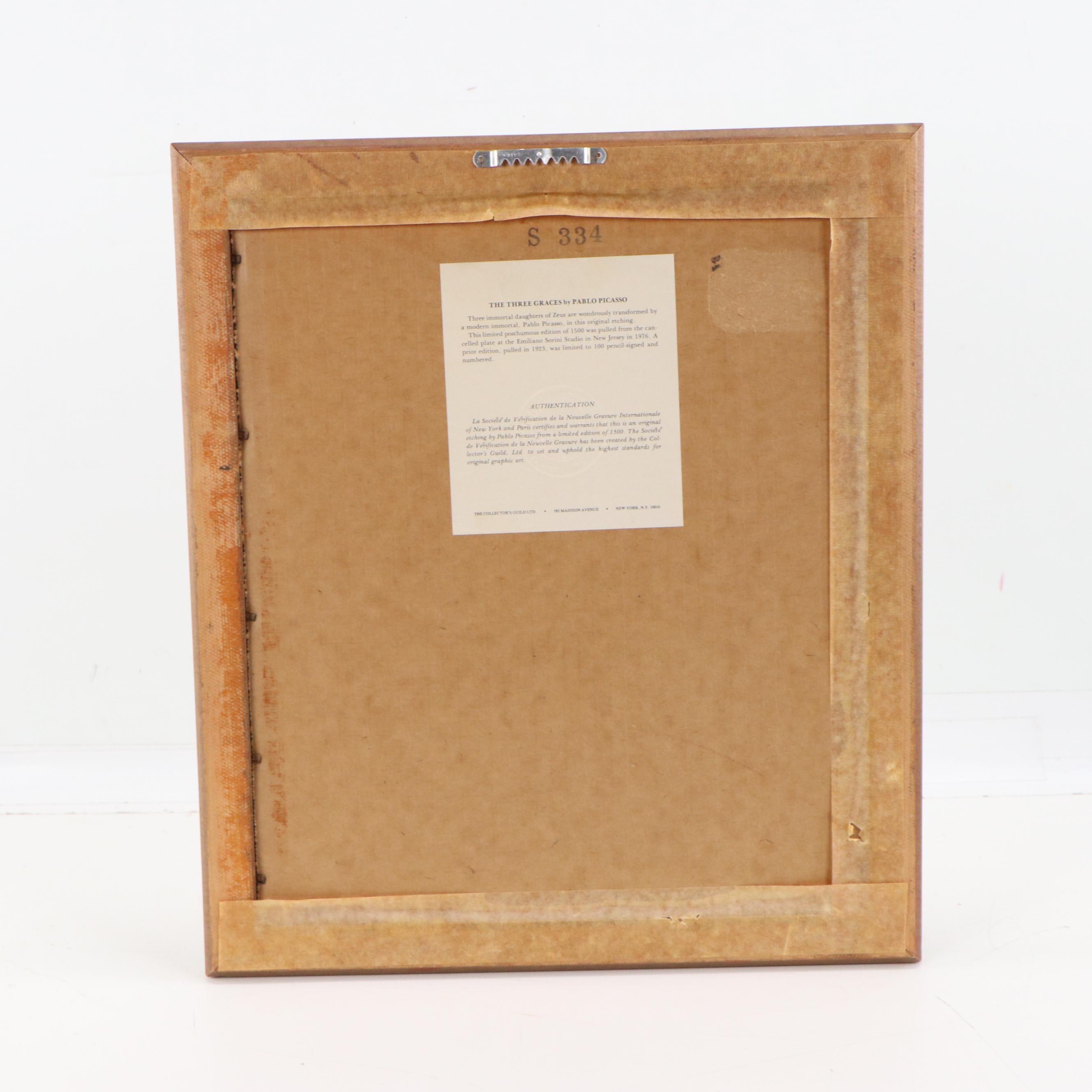 Pablo Picasso Restrike Etching "The Three Graces"