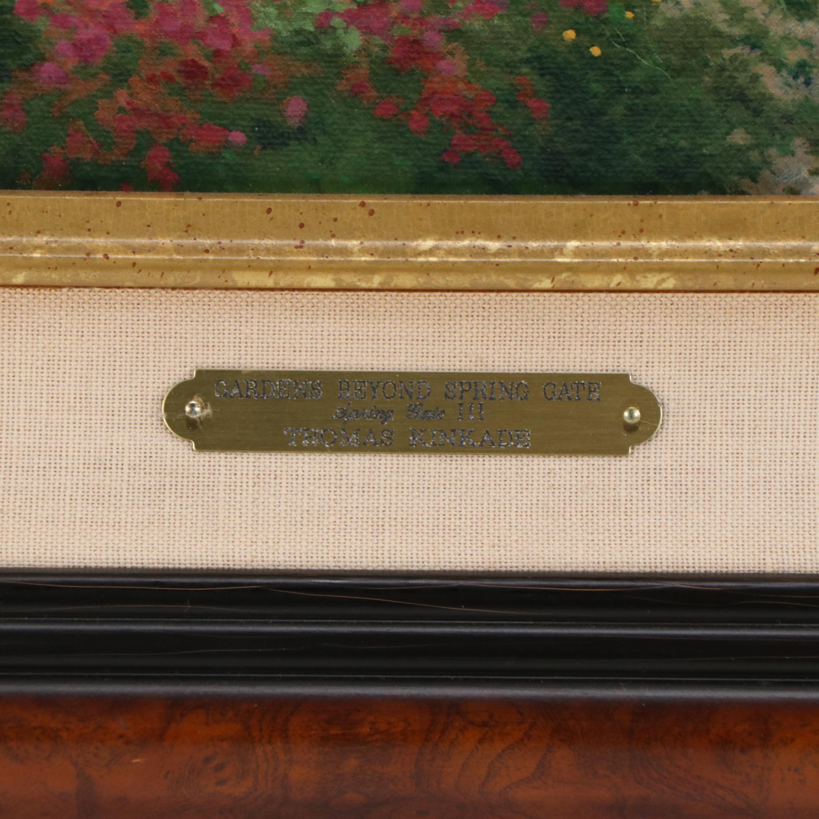 Thomas Kinkade Giclee Print on Canvas "Gardens Beyond Spring Gate"