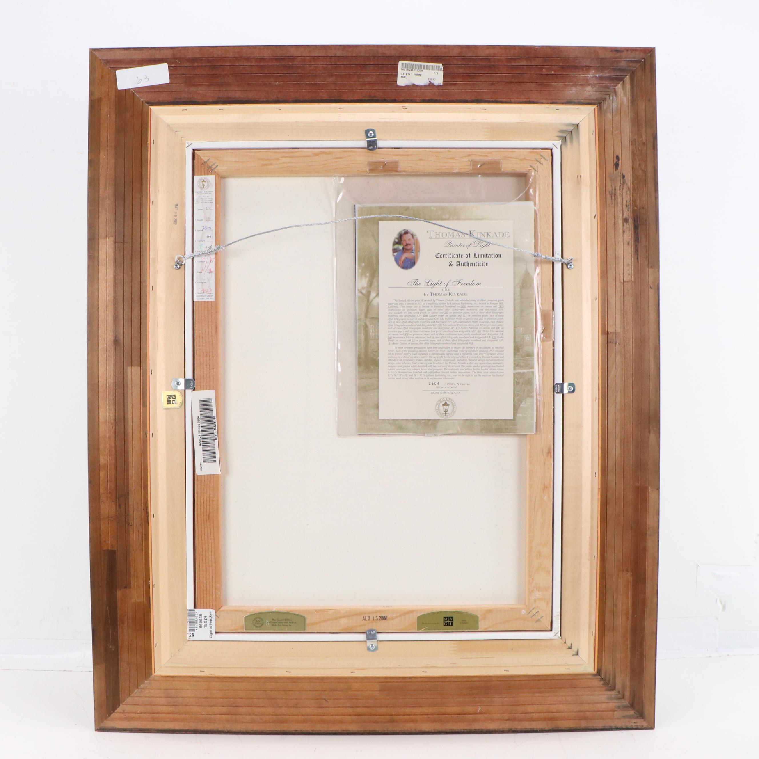 Thomas Kinkade Giclee Print "The Light of Freedom"