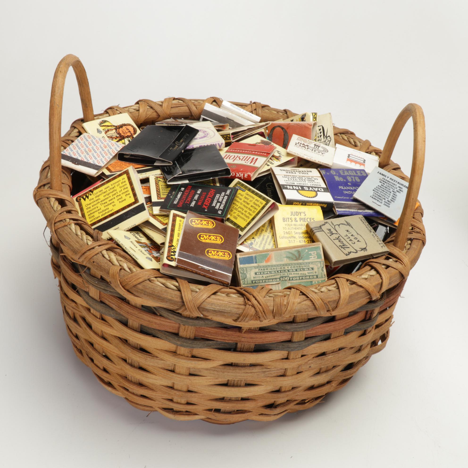 Matchbook Collection, Large Glass Jar, Ashtrays, Humidor, and More
