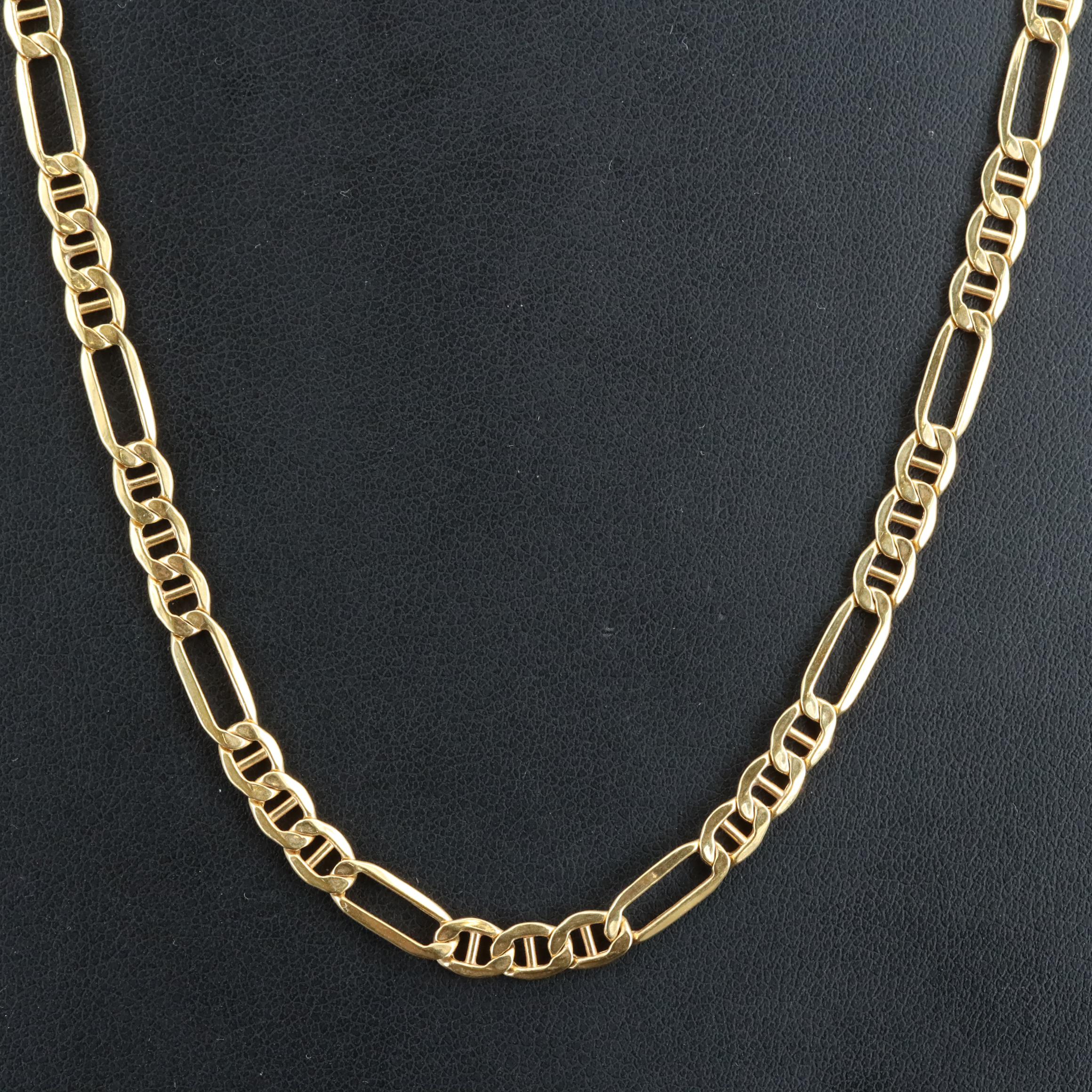 10K Figaro Chain Necklace