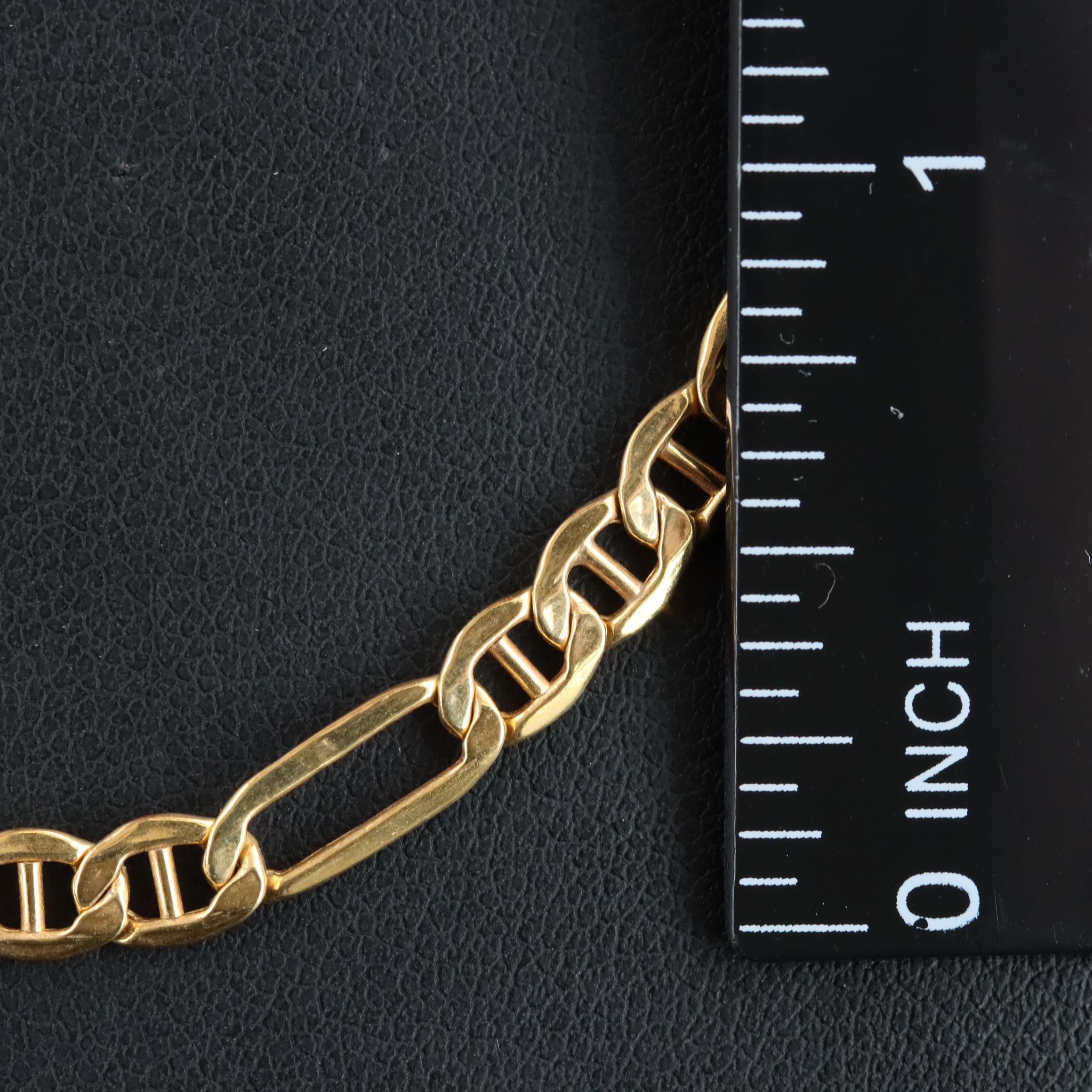 10K Figaro Chain Necklace