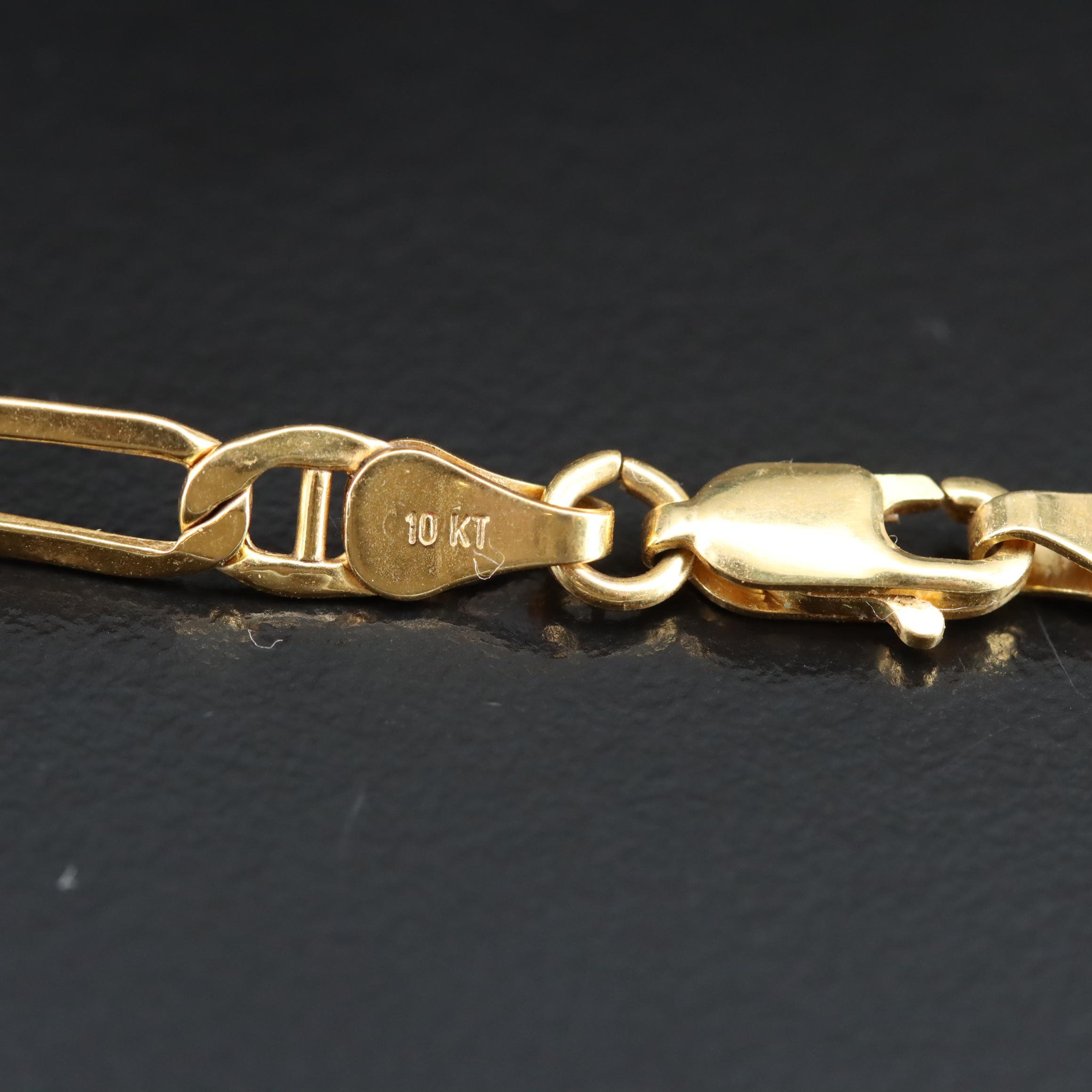 10K Figaro Chain Necklace