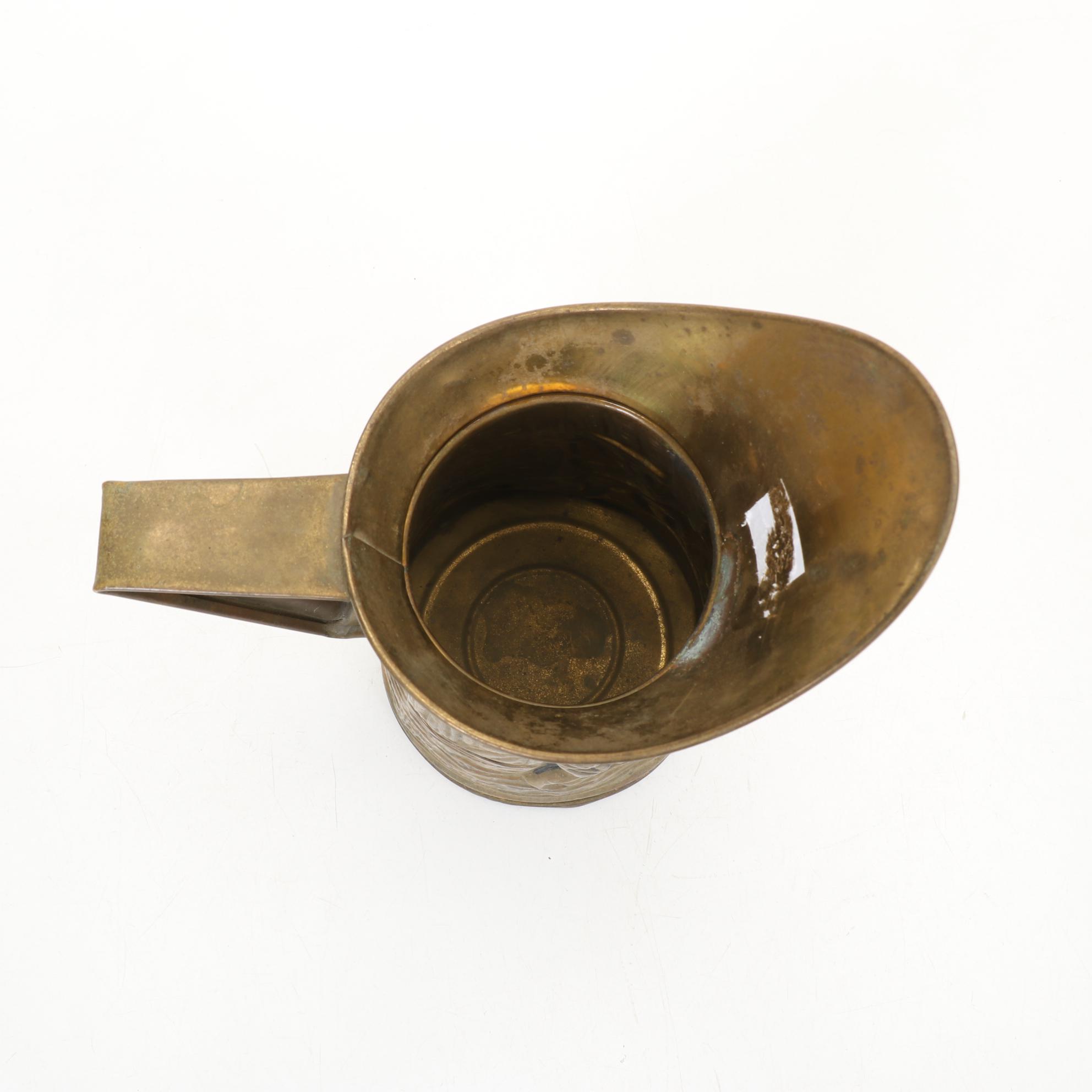 Manning & Bowman Copper Percolator, Brass Porringer and Other Wall Decor