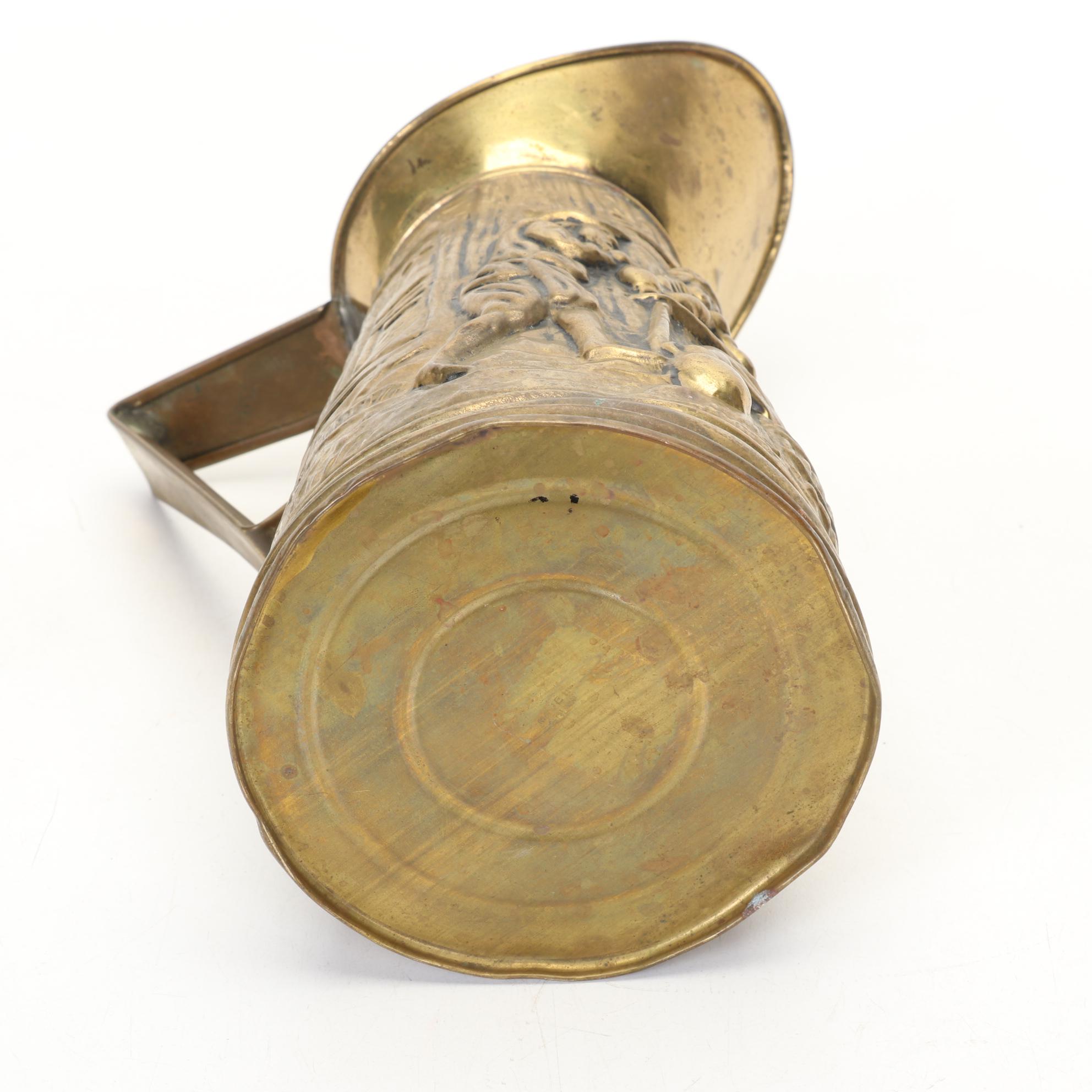 Manning & Bowman Copper Percolator, Brass Porringer and Other Wall Decor