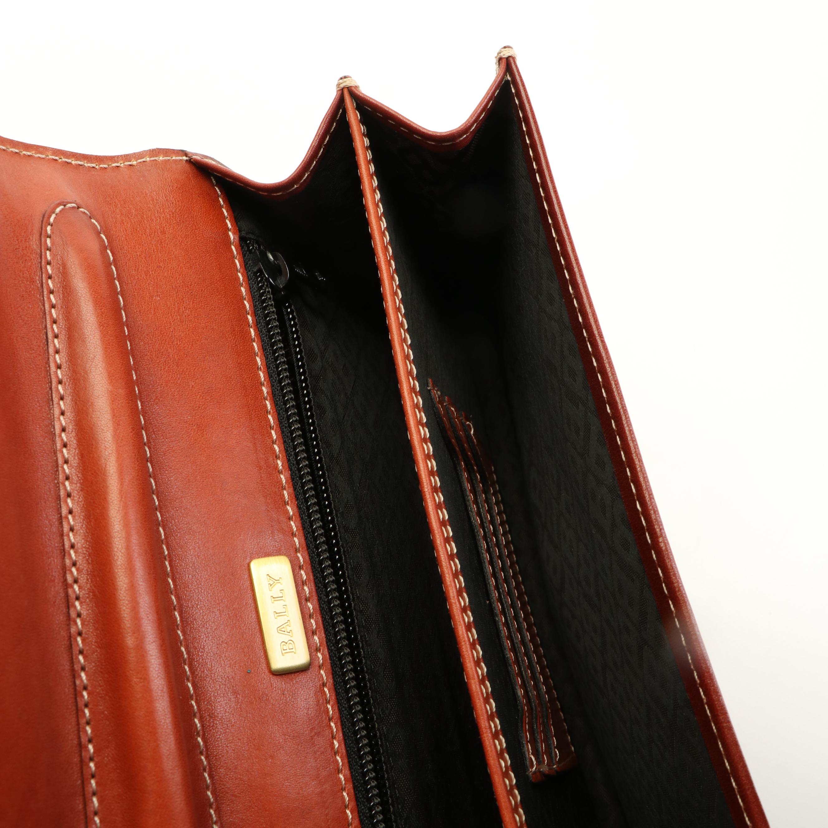 Bally Clutch Bag in Brown Leather