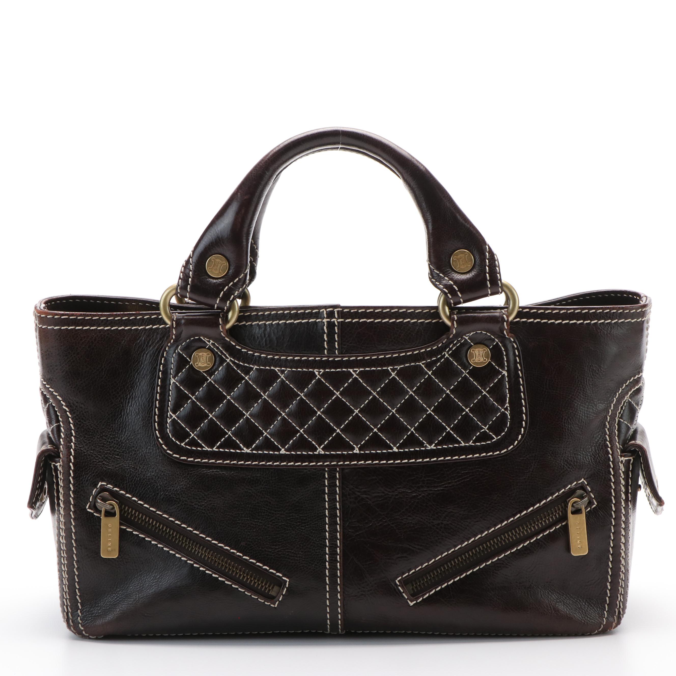 Celine Boogie Bag in Brown Leather