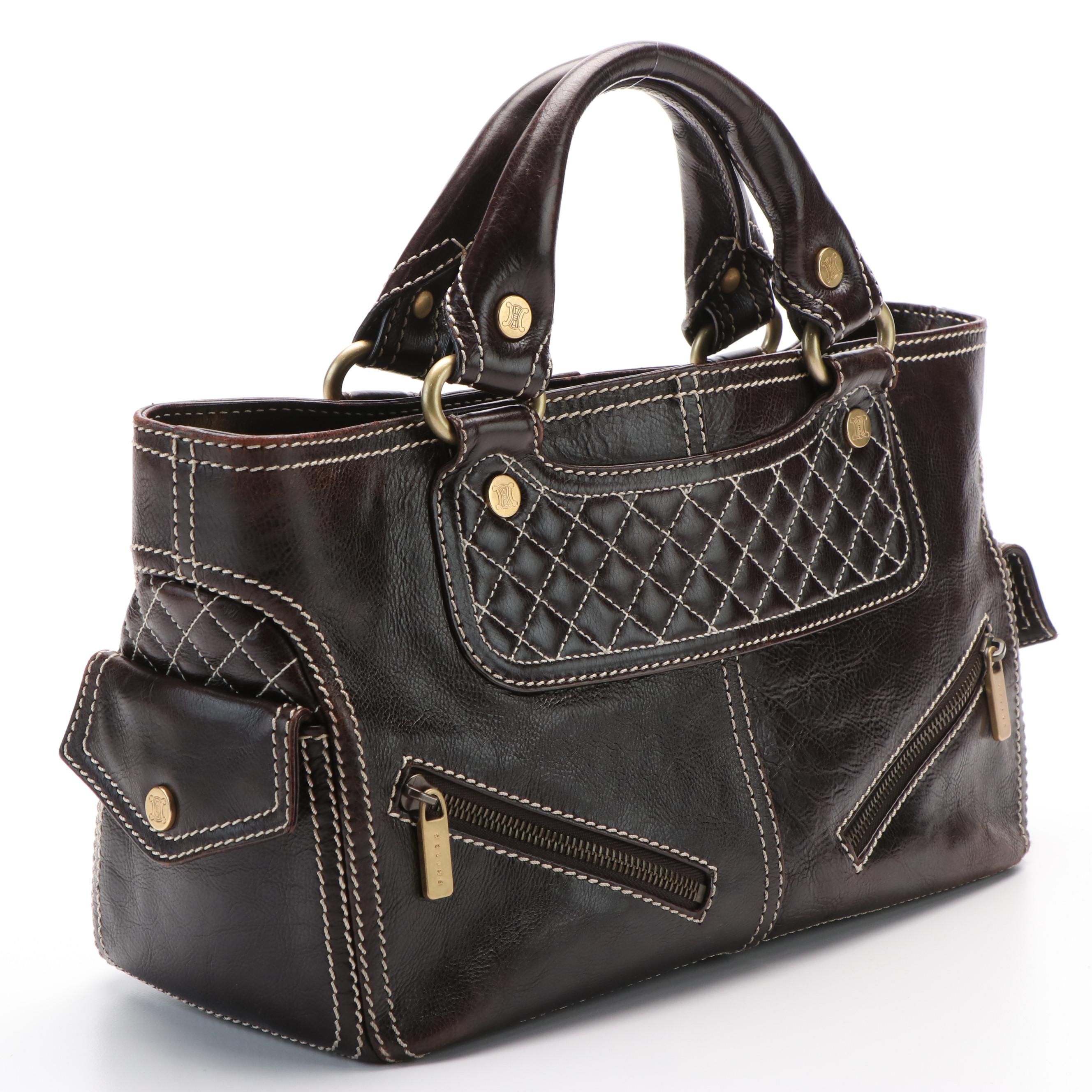 Celine Boogie Bag in Brown Leather