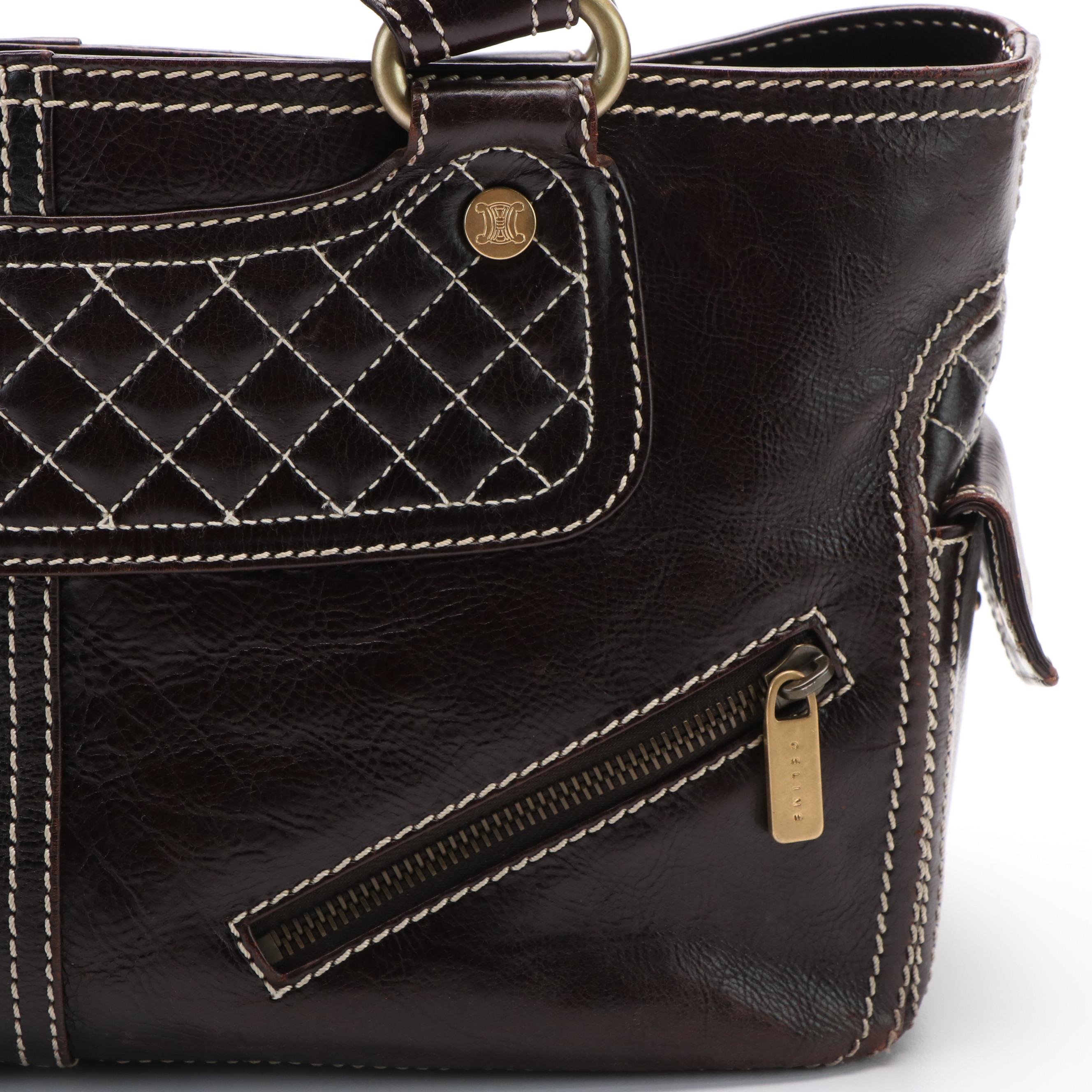 Celine Boogie Bag in Brown Leather