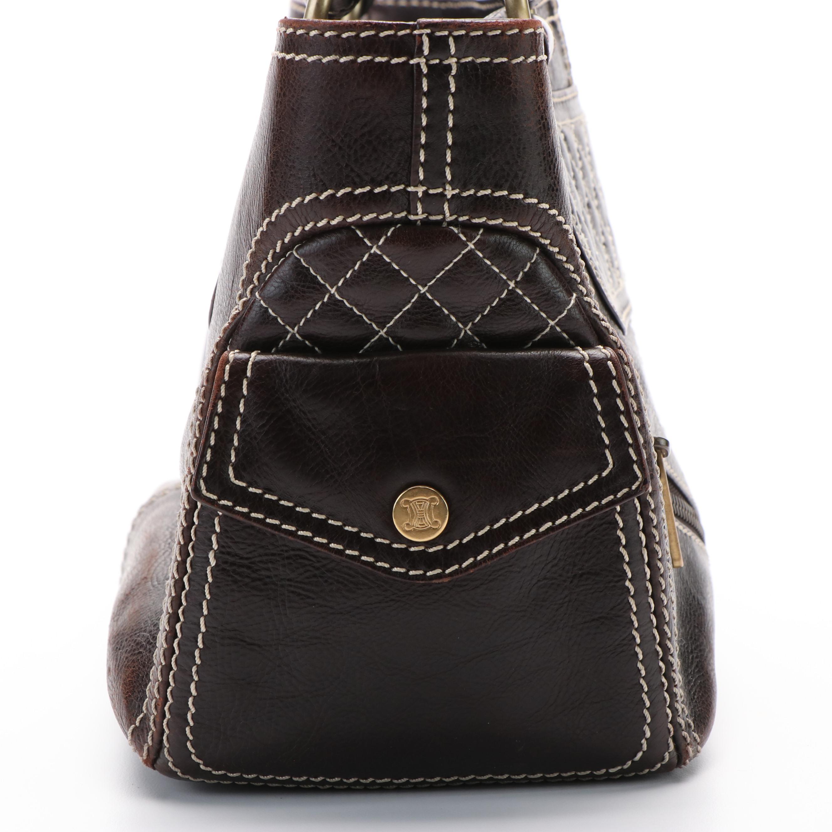 Celine Boogie Bag in Brown Leather