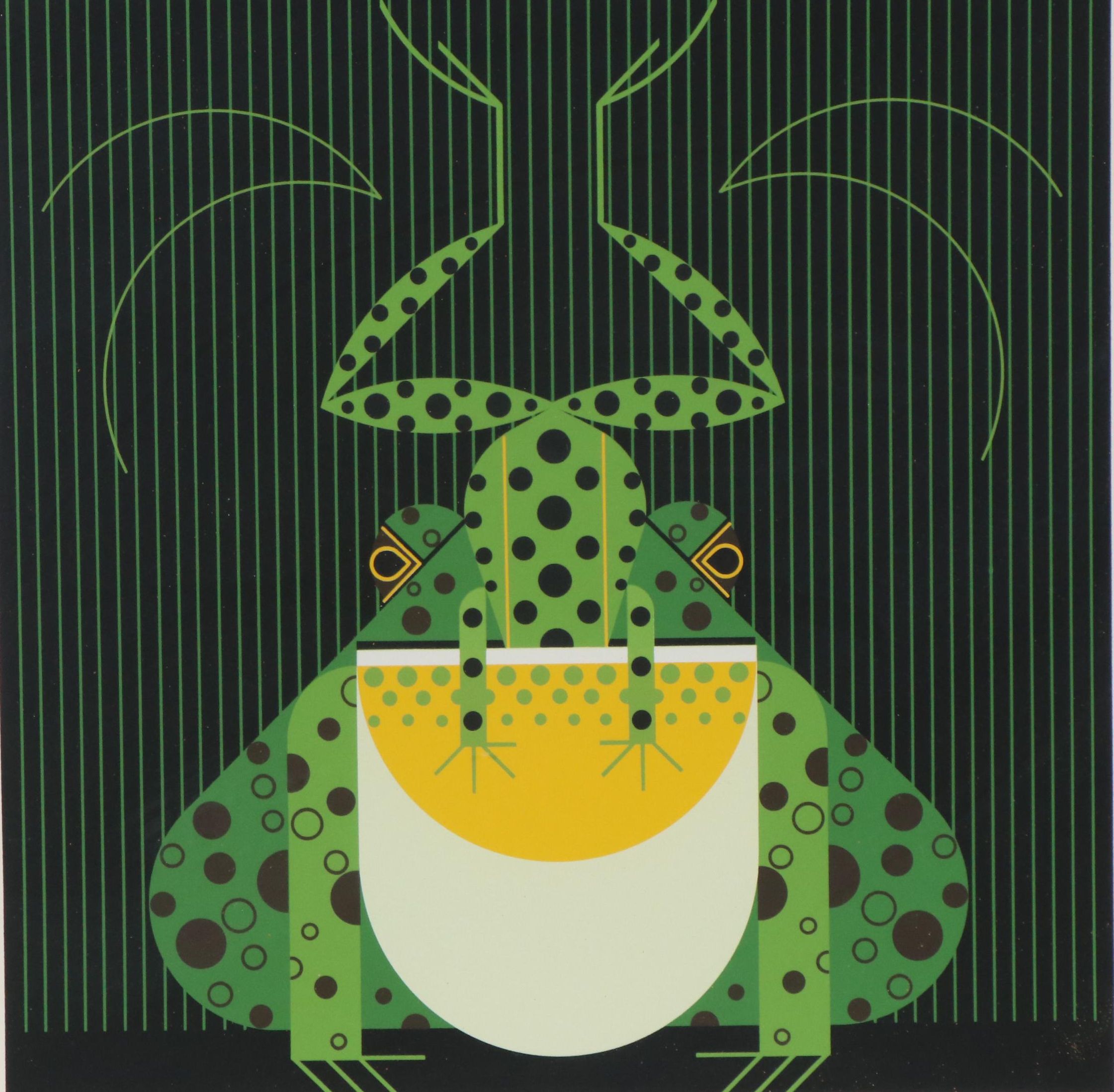 Charley Harper Serigraph "Frog Eats Frog"