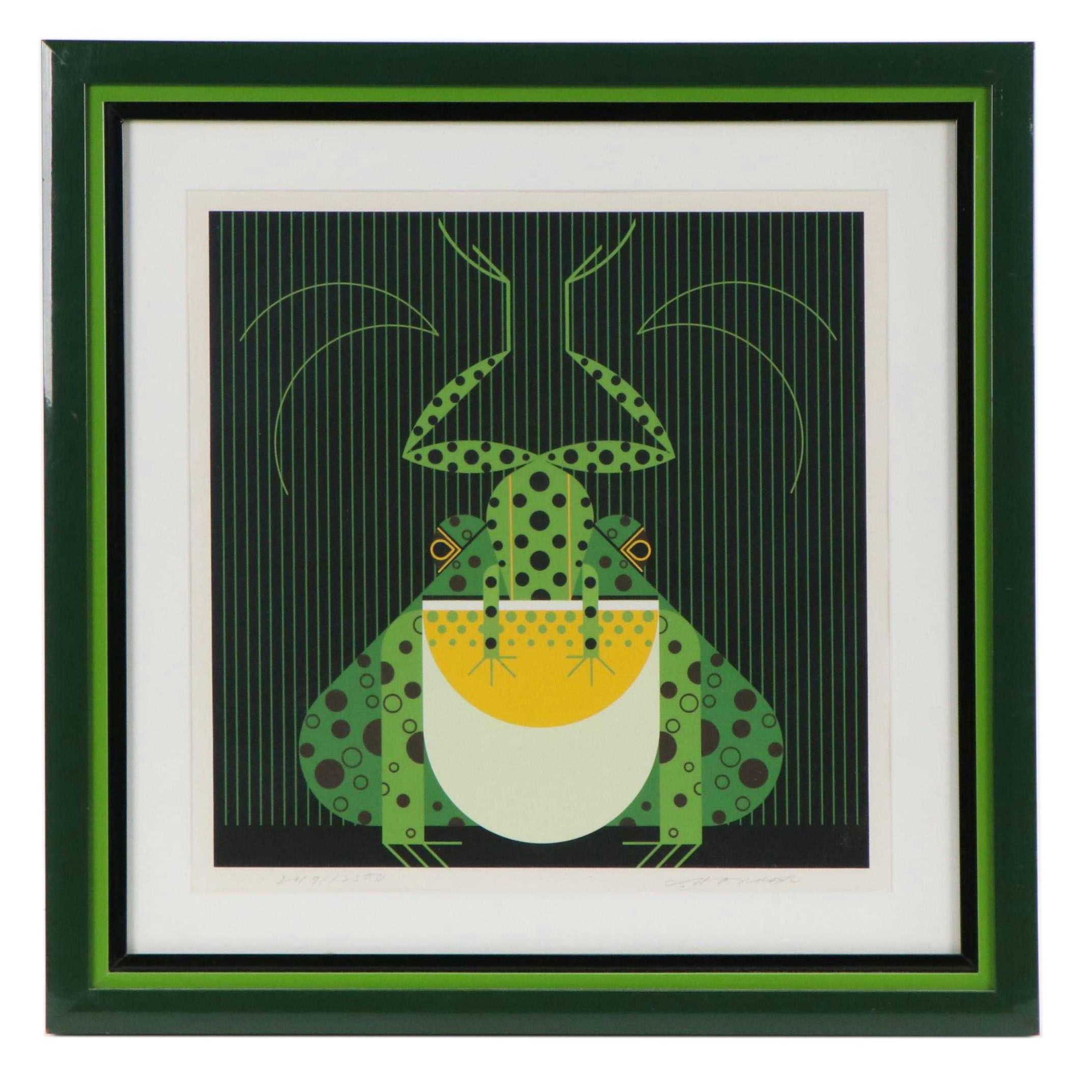 Charley Harper Serigraph "Frog Eats Frog"