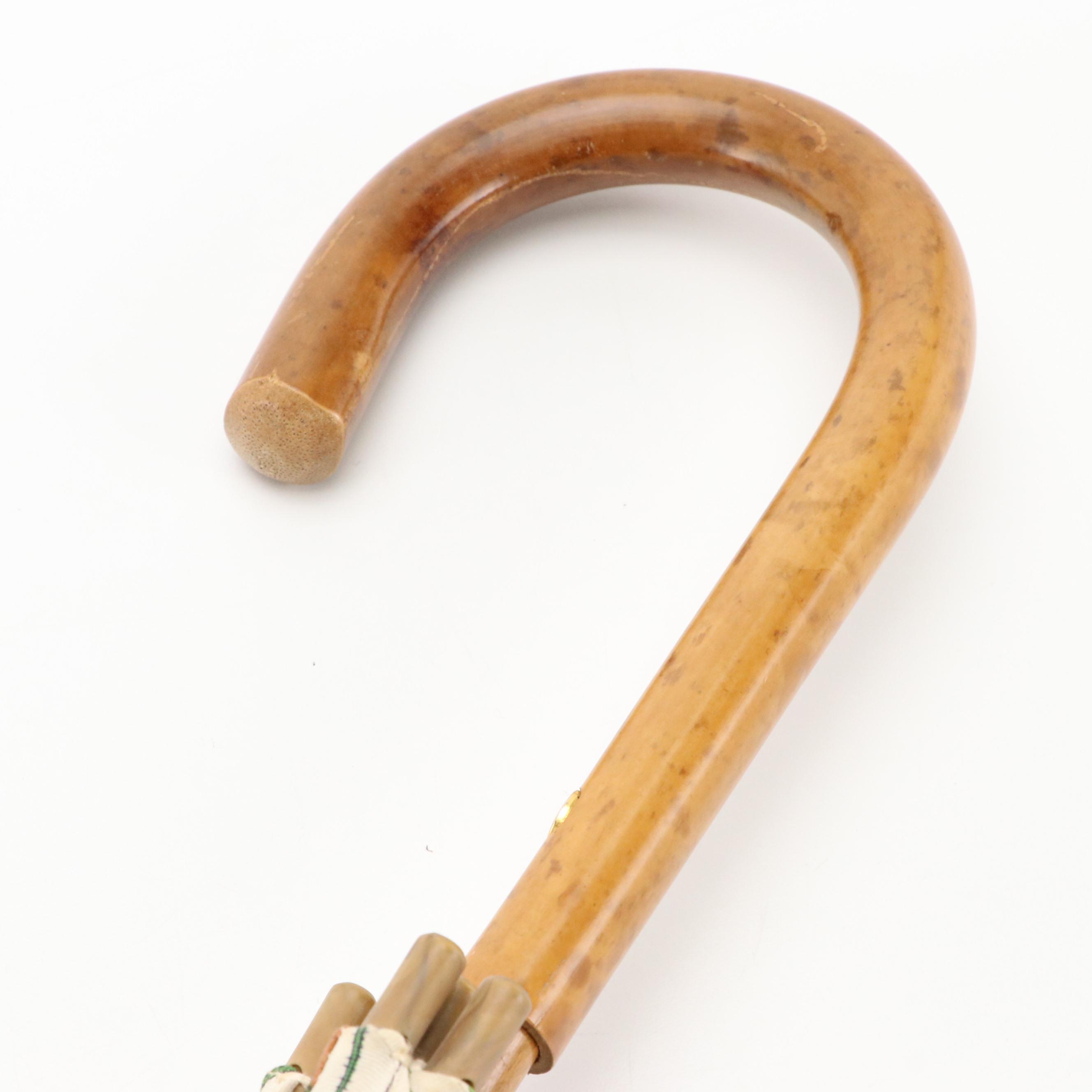 Gucci  Wooden Umbrella in Floral and Insect Print Coated Cotton