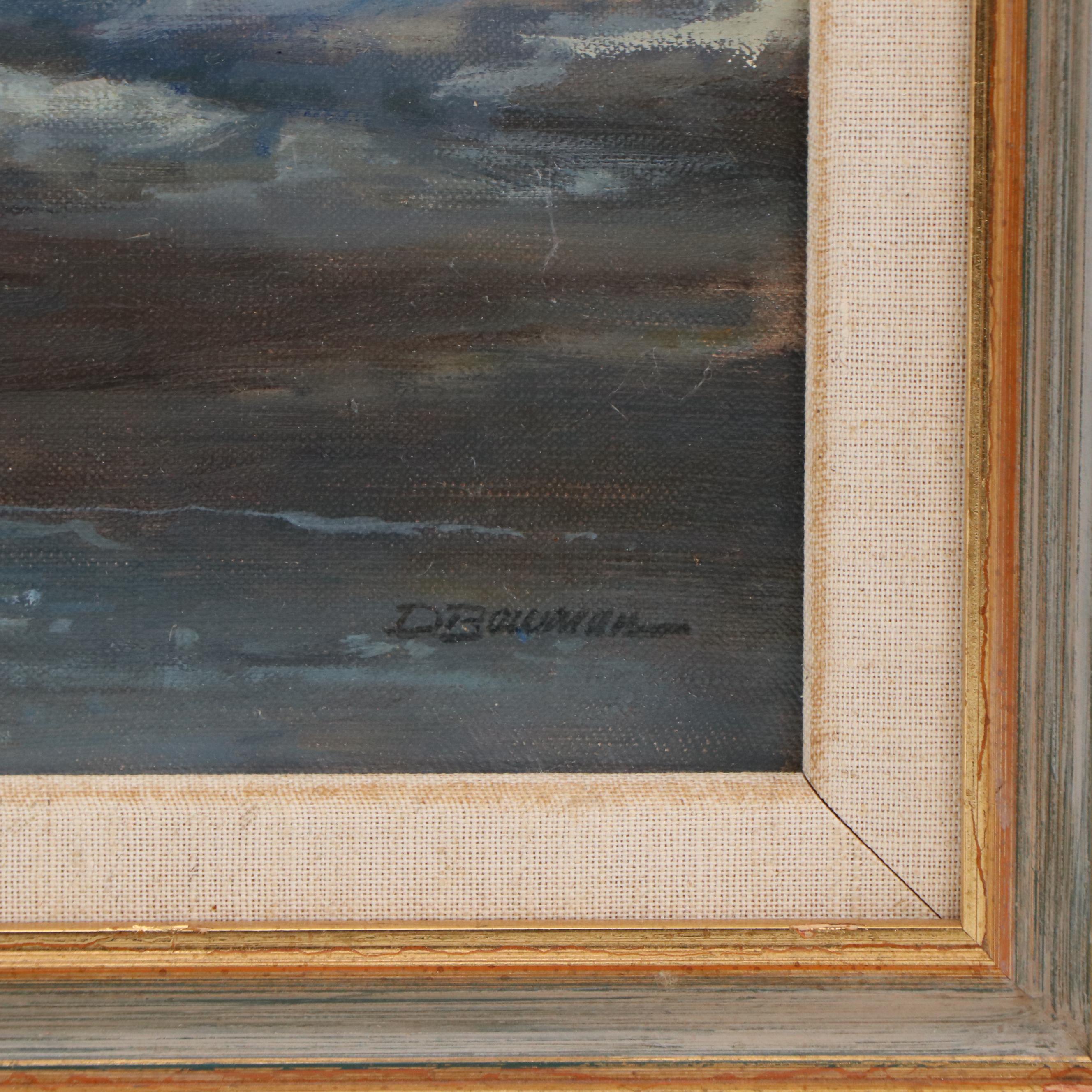 D Bauman Seascape Oil Painting
