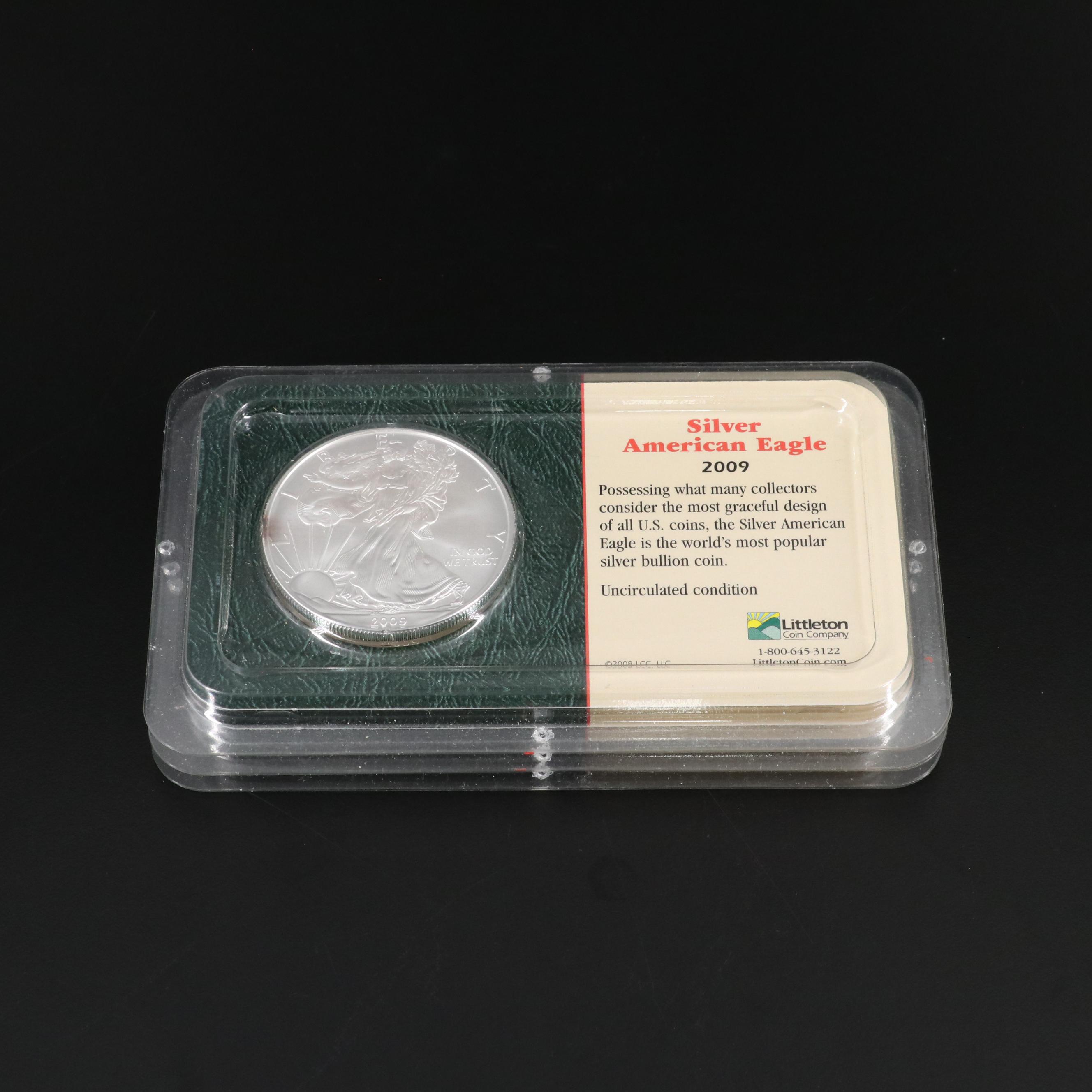 Five American Silver Eagles Including 1998