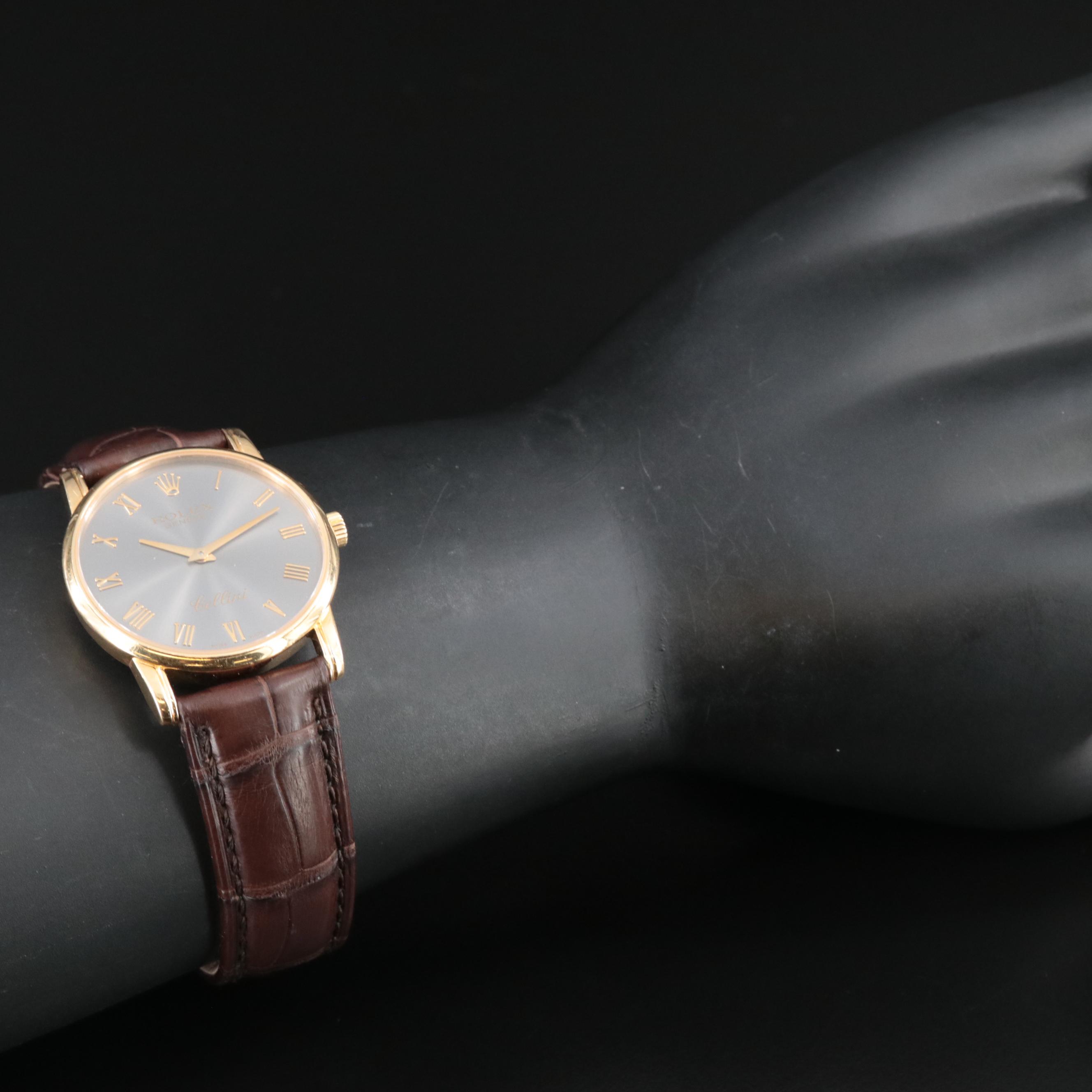 2000s 18K Rolex Cellini Classic with Slate Roman Dial