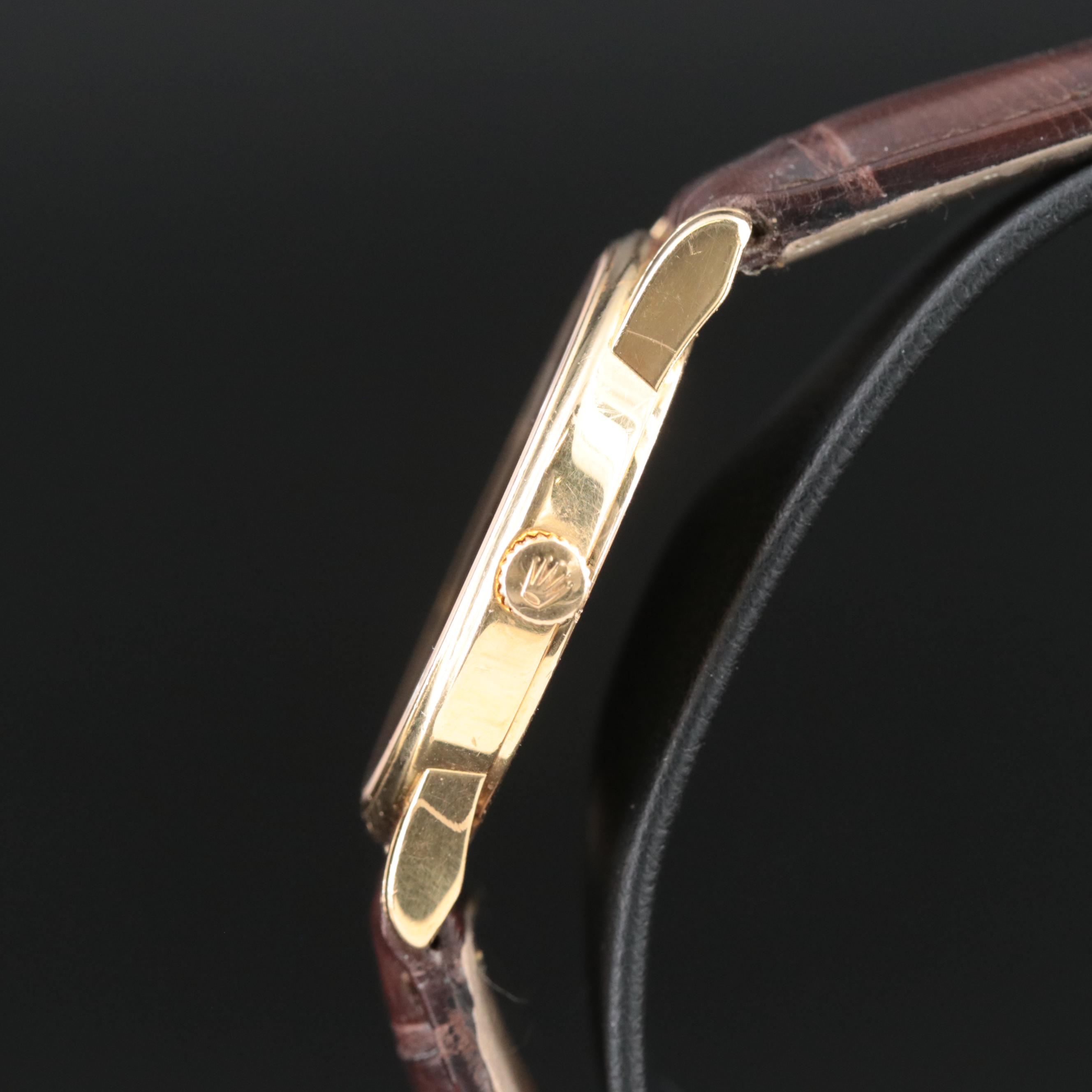 2000s 18K Rolex Cellini Classic with Slate Roman Dial