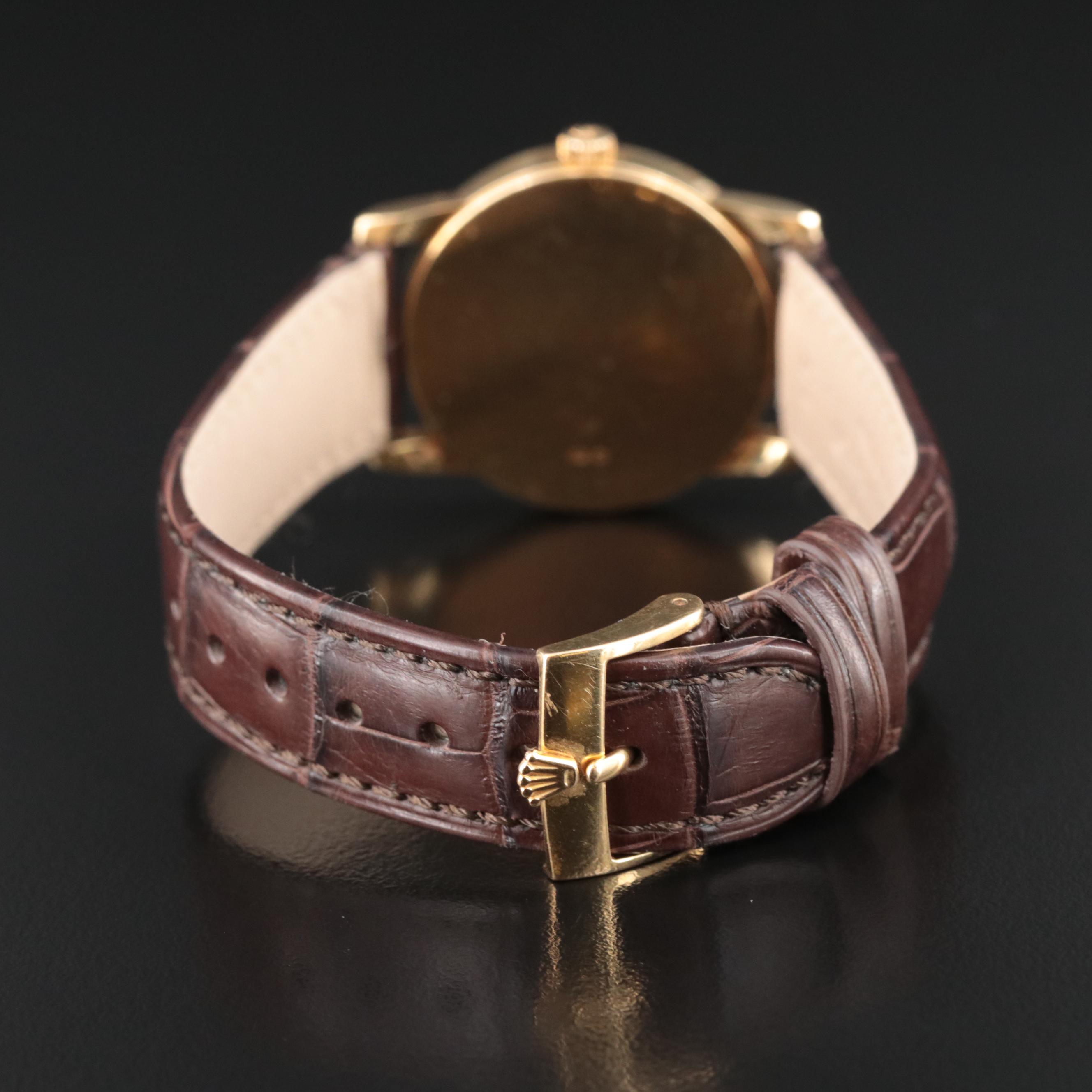 2000s 18K Rolex Cellini Classic with Slate Roman Dial