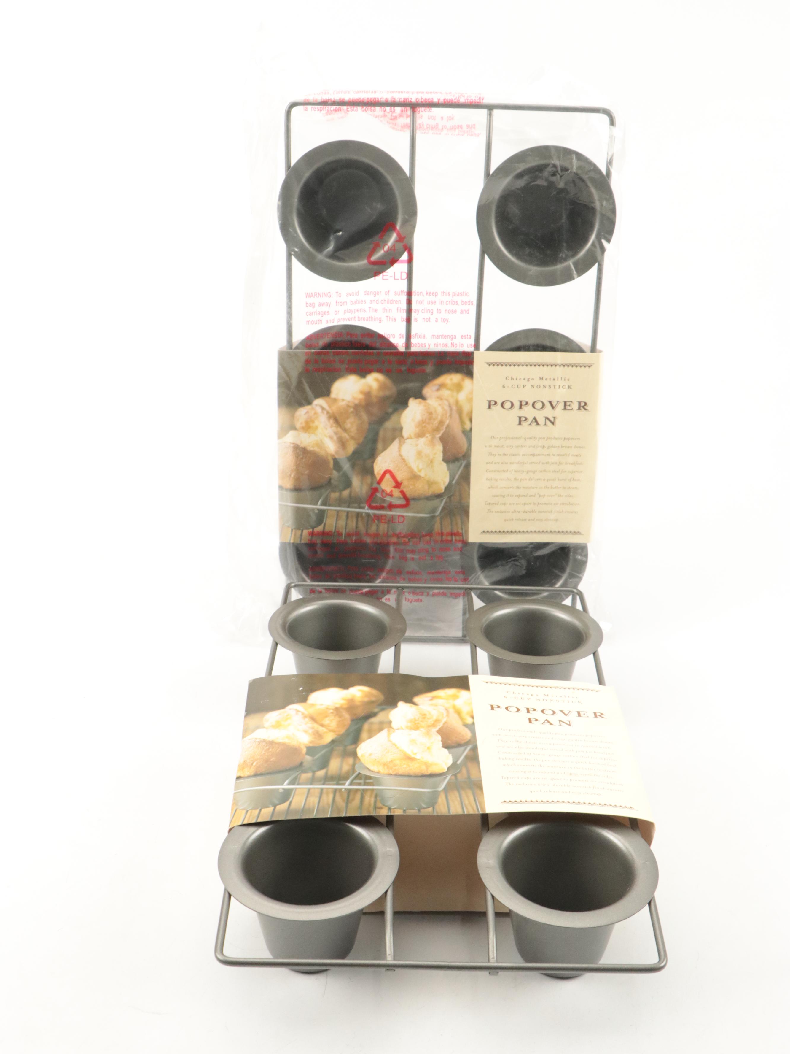 Chicago Metallic Popover Pans with Lodge Cast Iron Sauce Pan and More