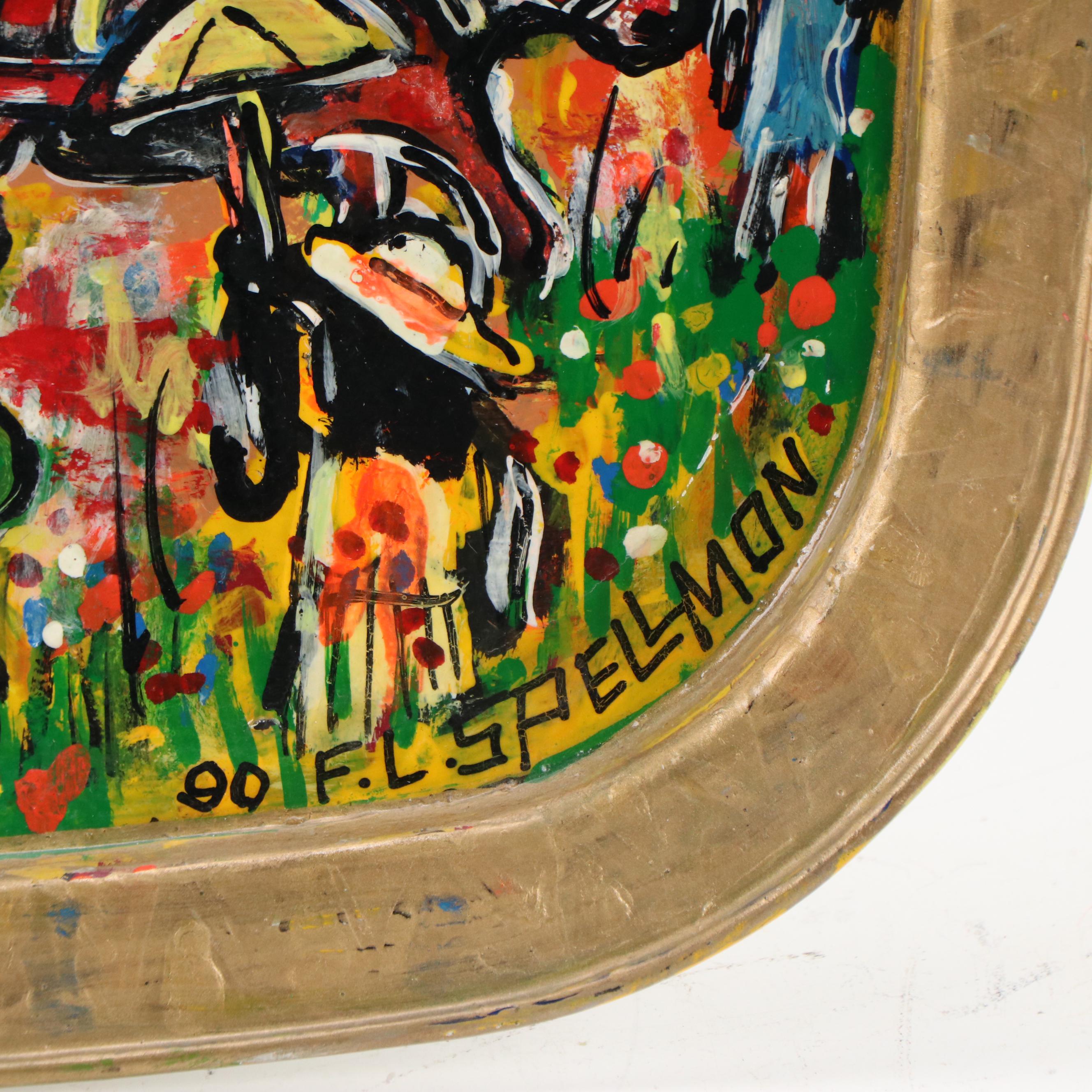 F.L. Doc Spellmon Painted Metal Tray "The Mellon Man!"