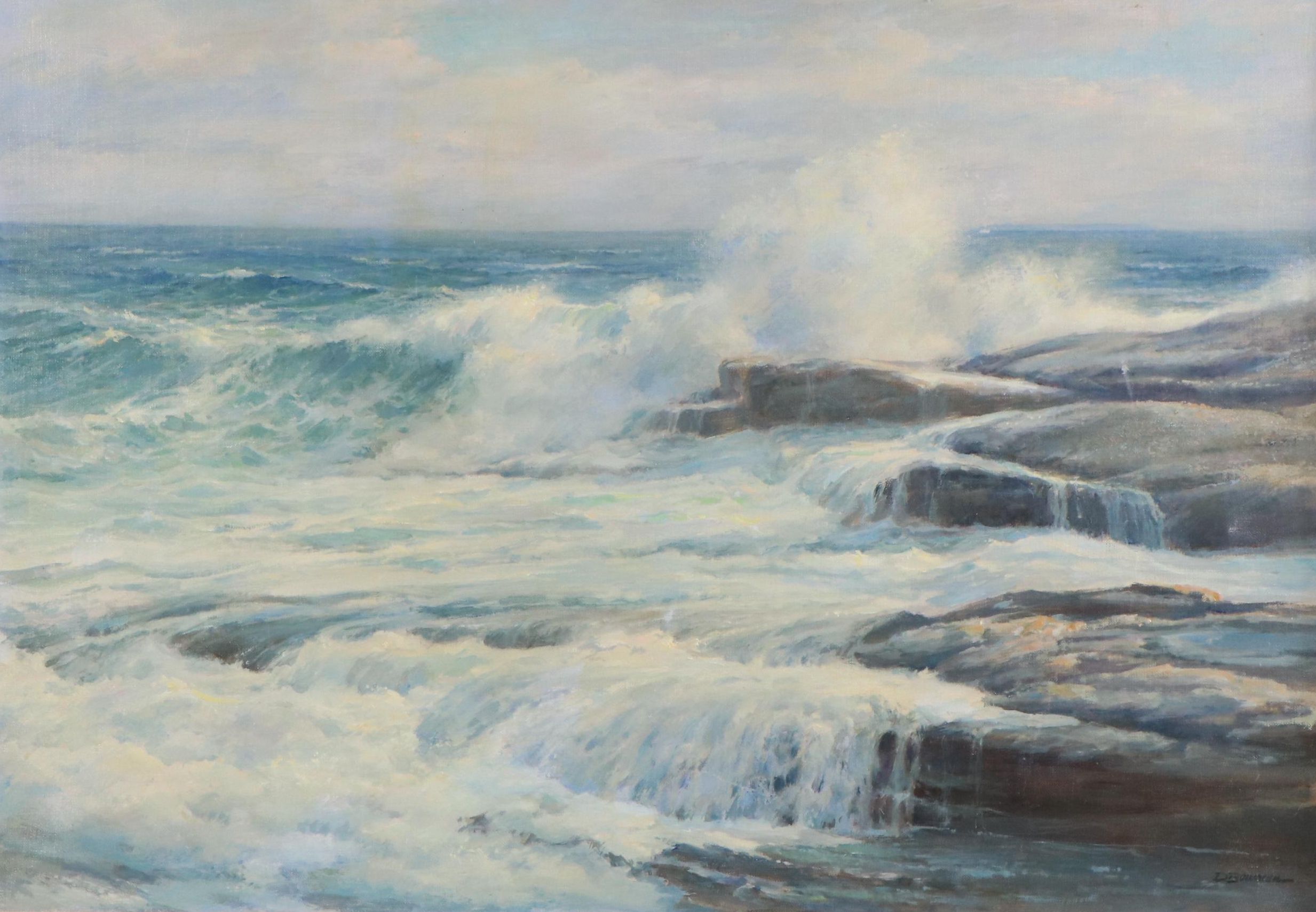 D Bauman Seascape Oil Painting